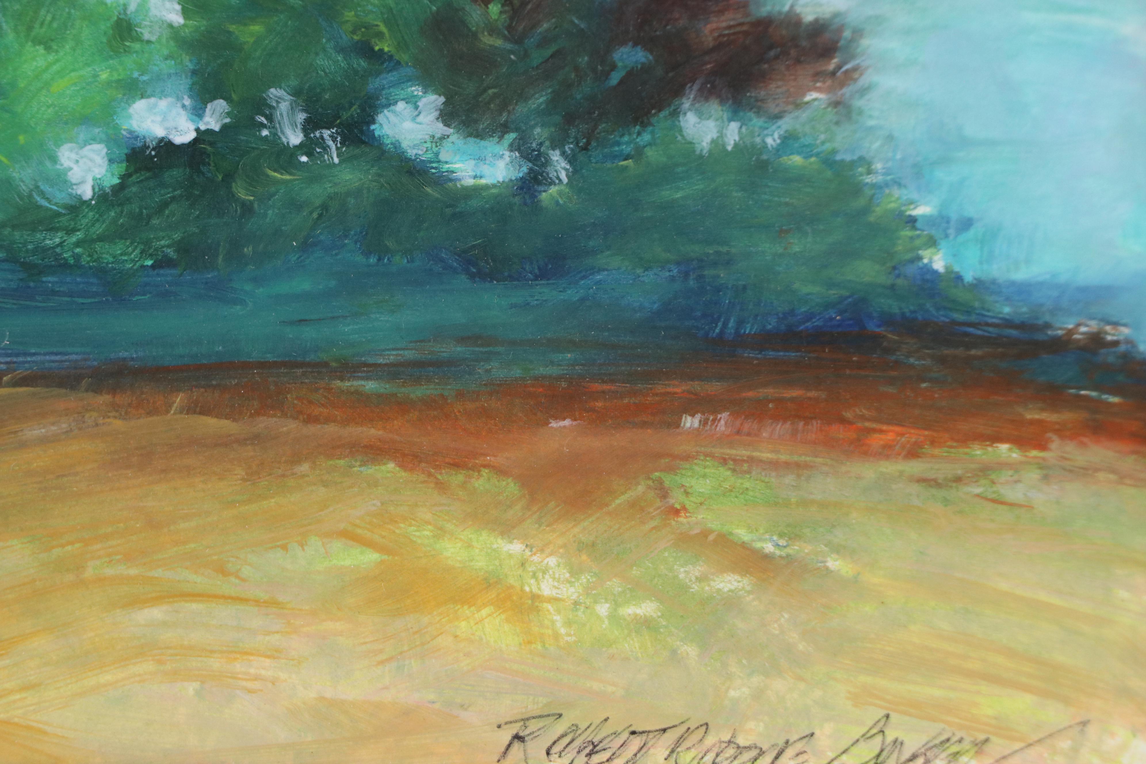 Robert Riddle Baker Landscape Acrylic Painting "Horizon with Trees," 2024