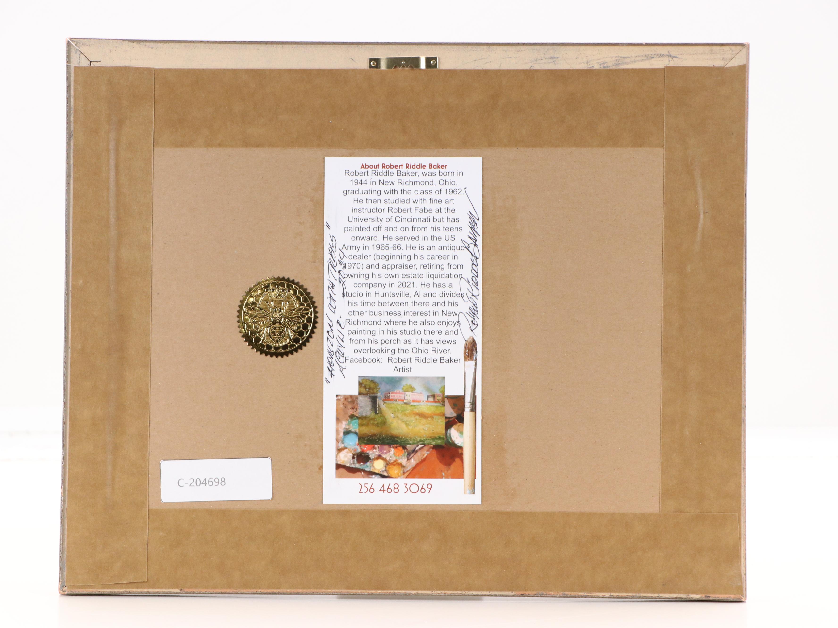 Robert Riddle Baker Landscape Acrylic Painting "Horizon with Trees," 2024