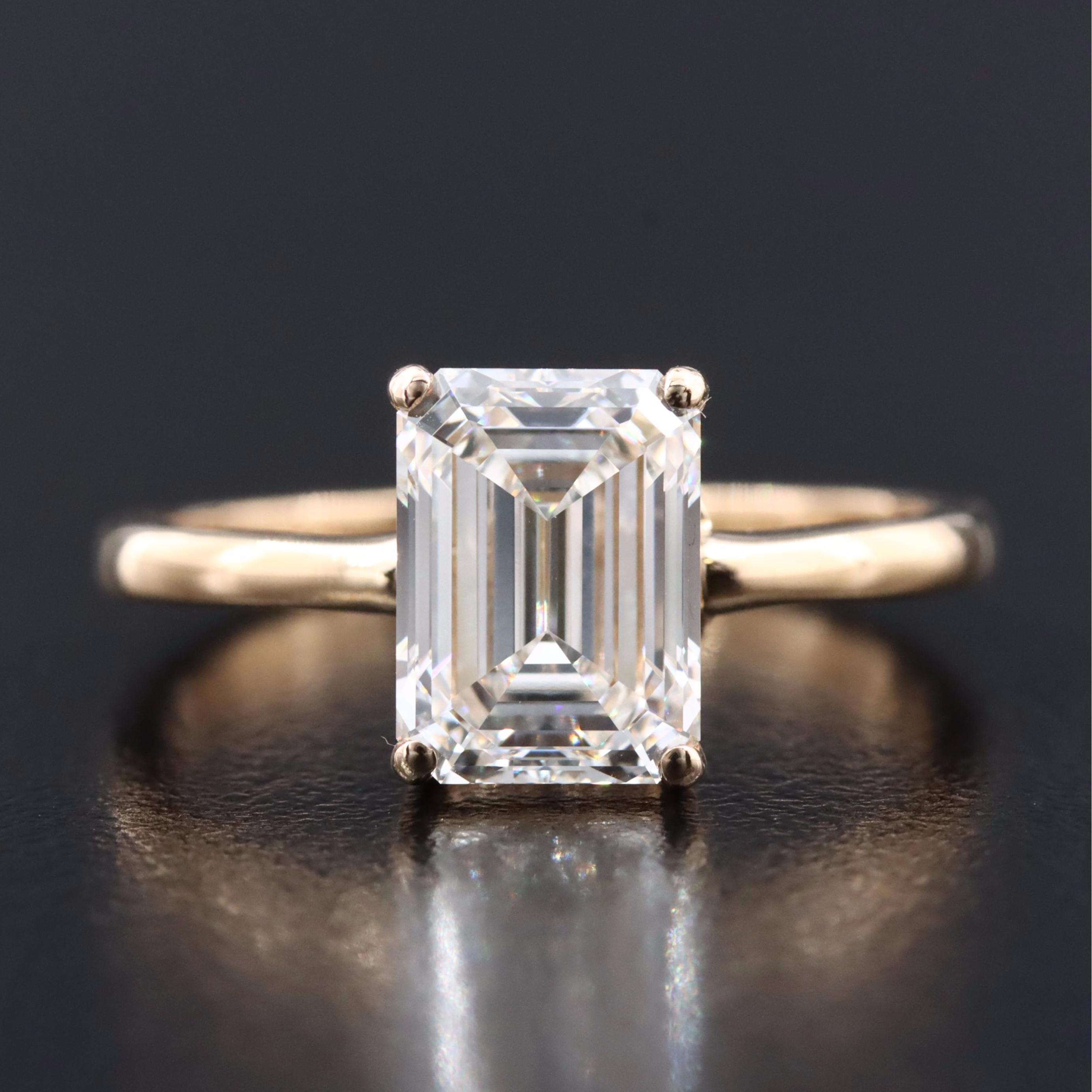 18K 2.14 CT Lab Grown Diamond Solitaire Ring with IGI Report