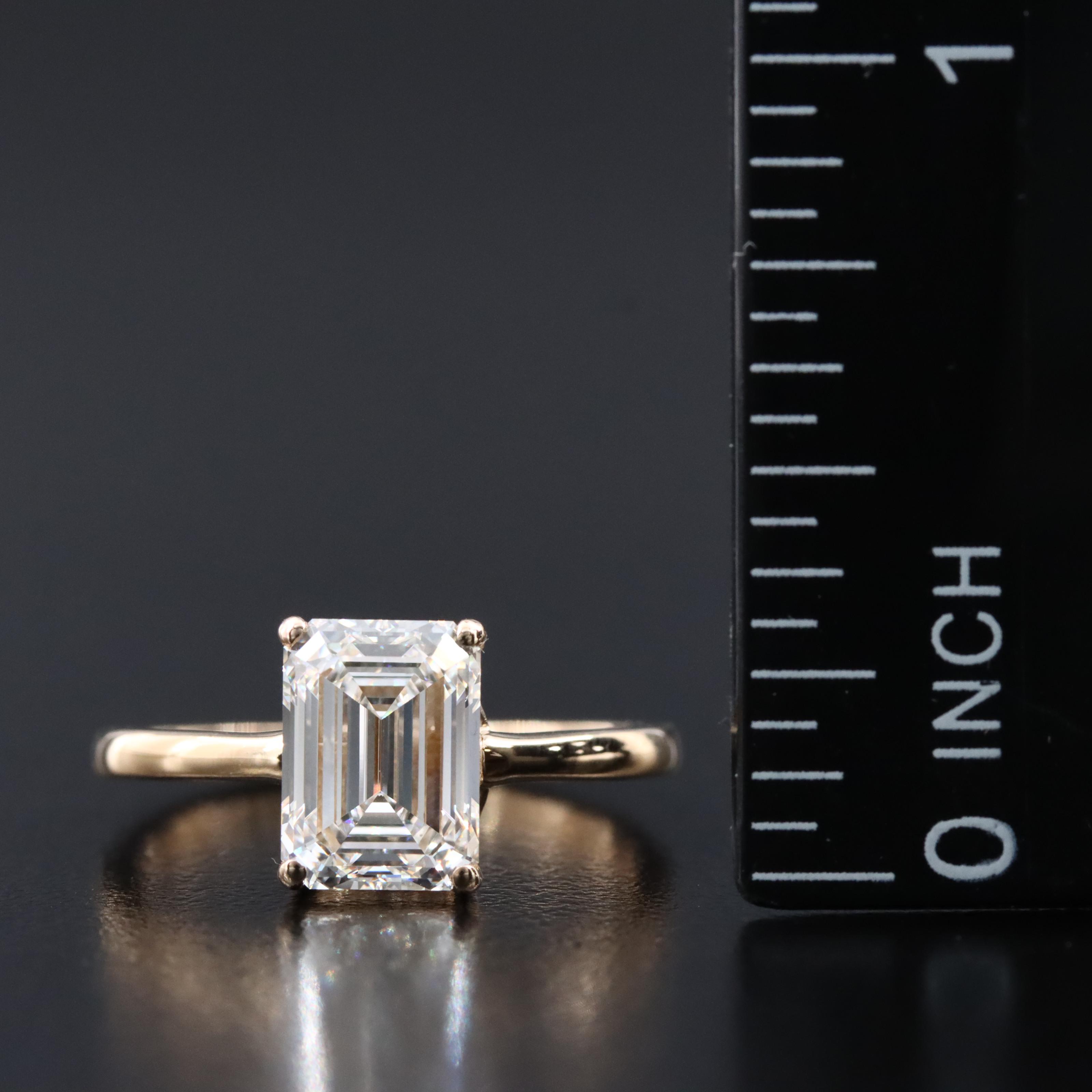 18K 2.14 CT Lab Grown Diamond Solitaire Ring with IGI Report