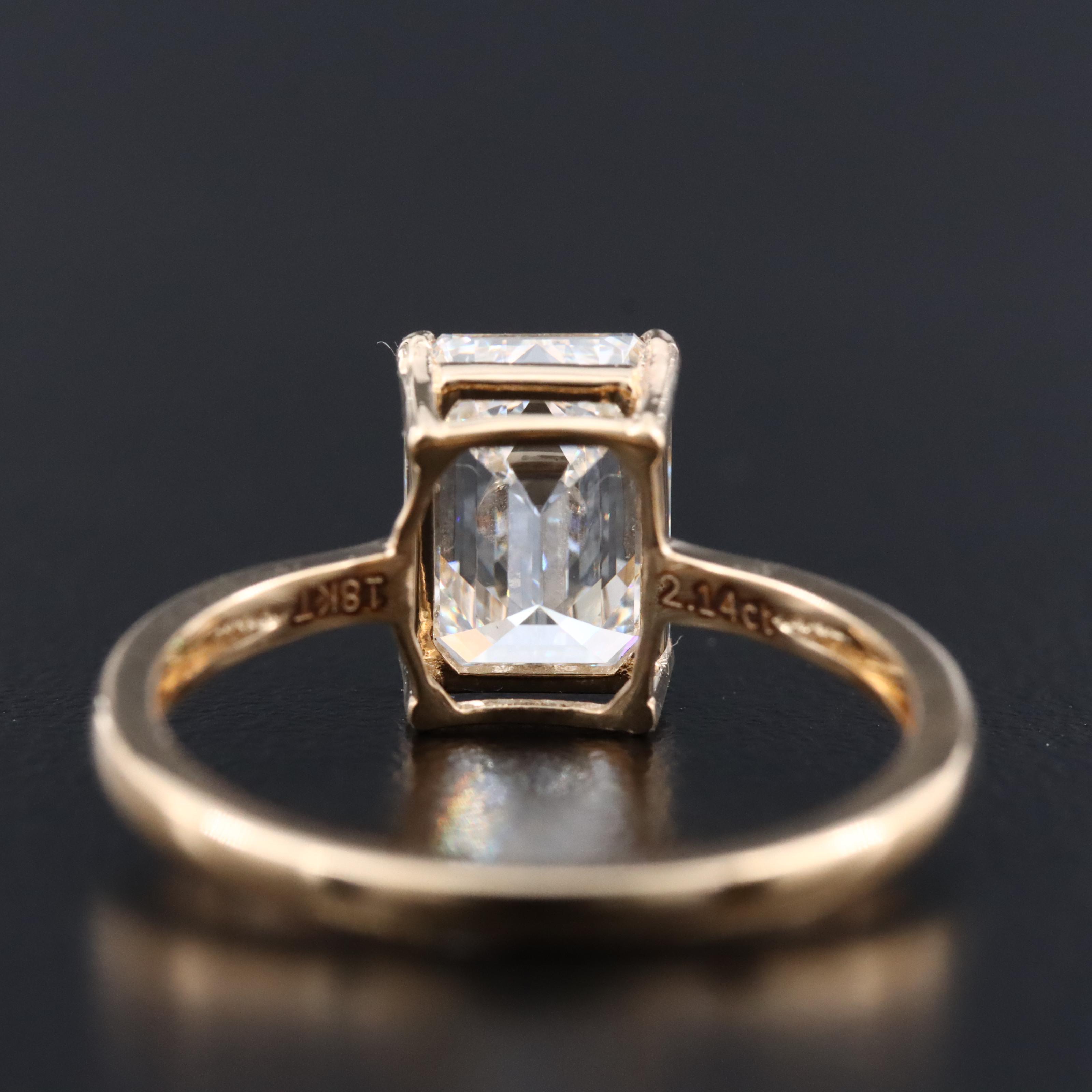 18K 2.14 CT Lab Grown Diamond Solitaire Ring with IGI Report