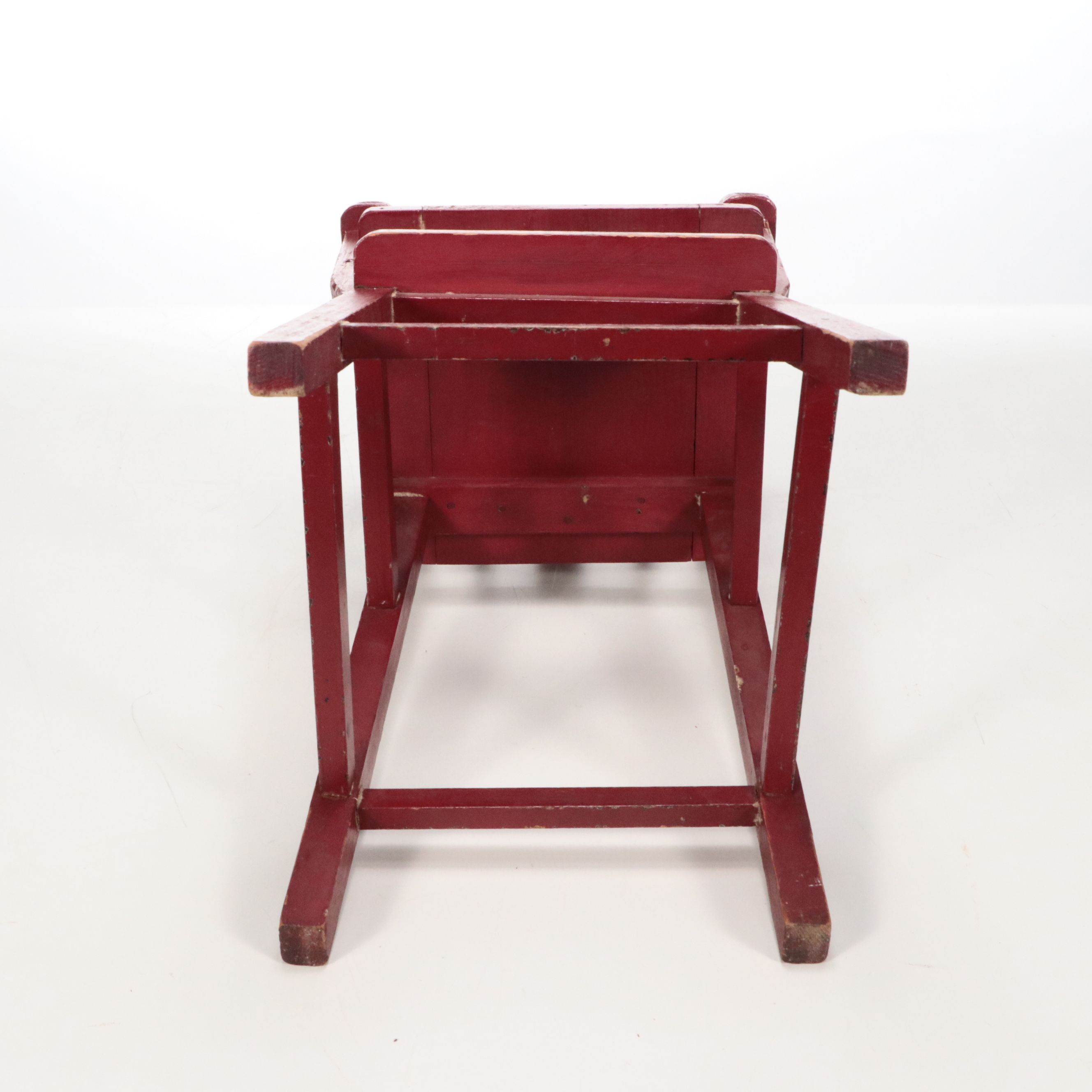 Polychrome Wooden Doll High Chairs and Cabinet