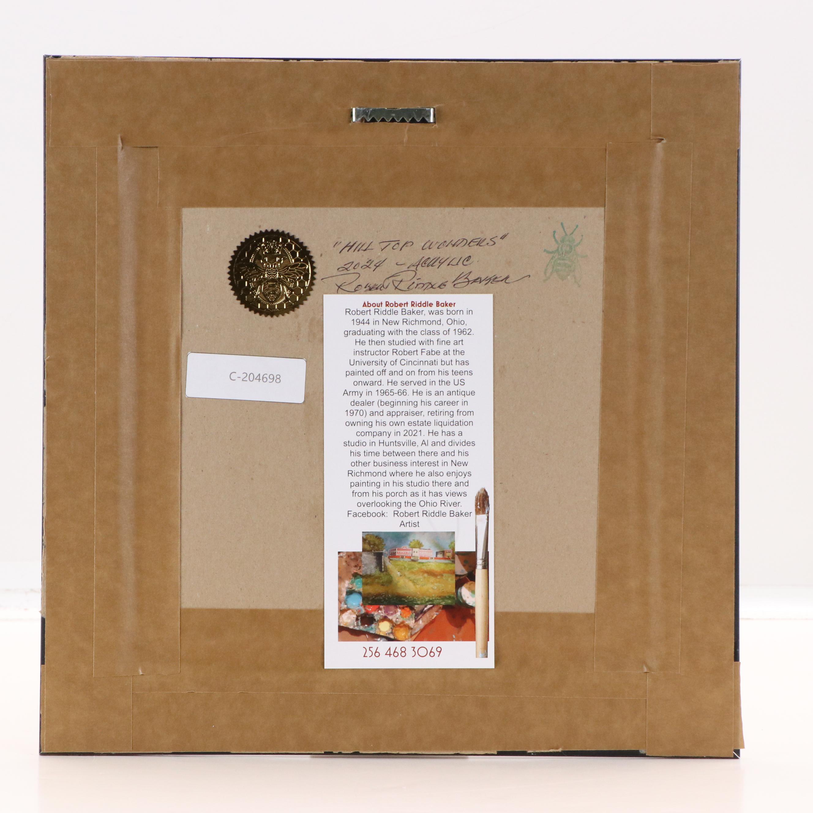 Robert Riddle Baker Landscape Acrylic Painting "Hilltop Wonders," 2024