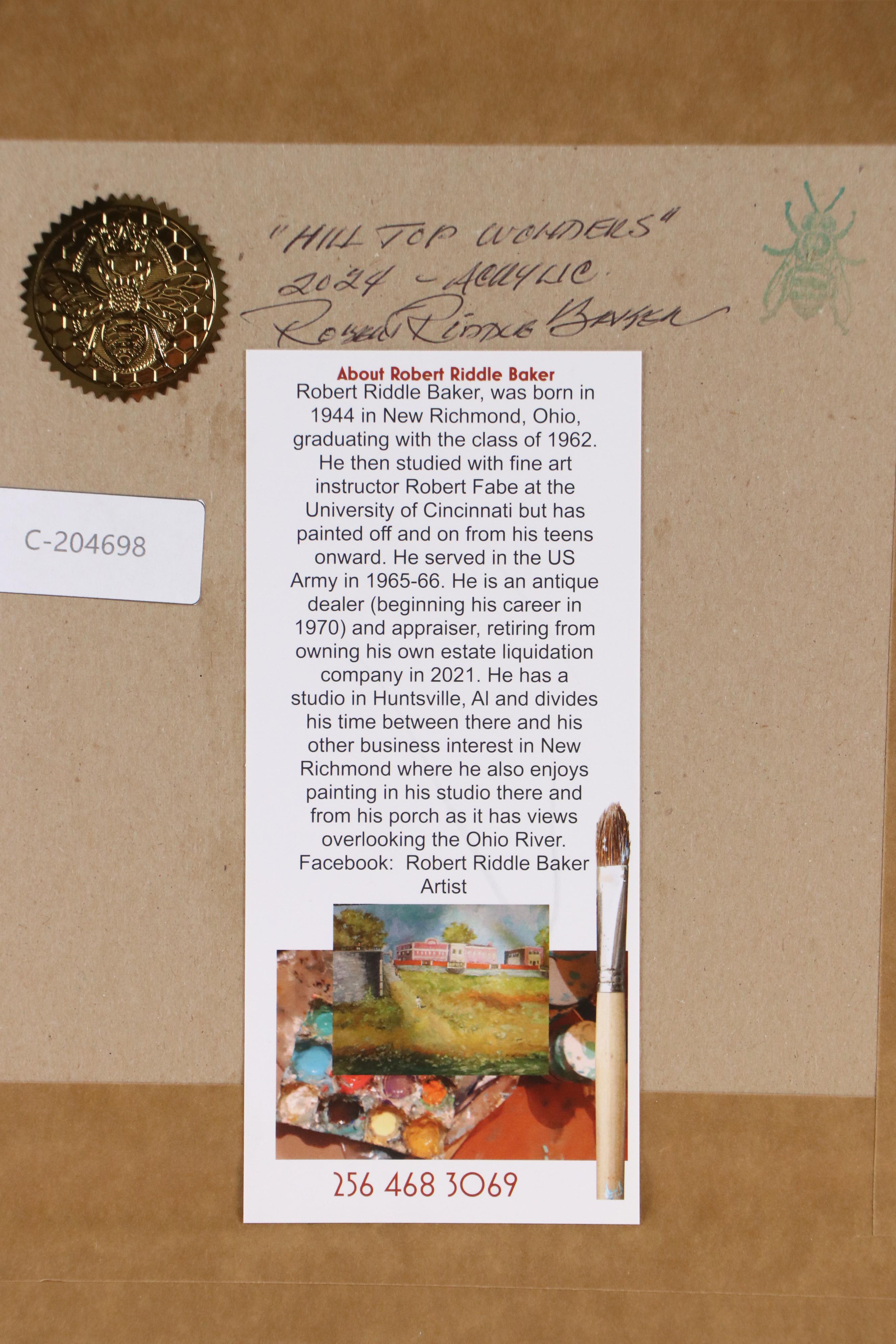 Robert Riddle Baker Landscape Acrylic Painting "Hilltop Wonders," 2024