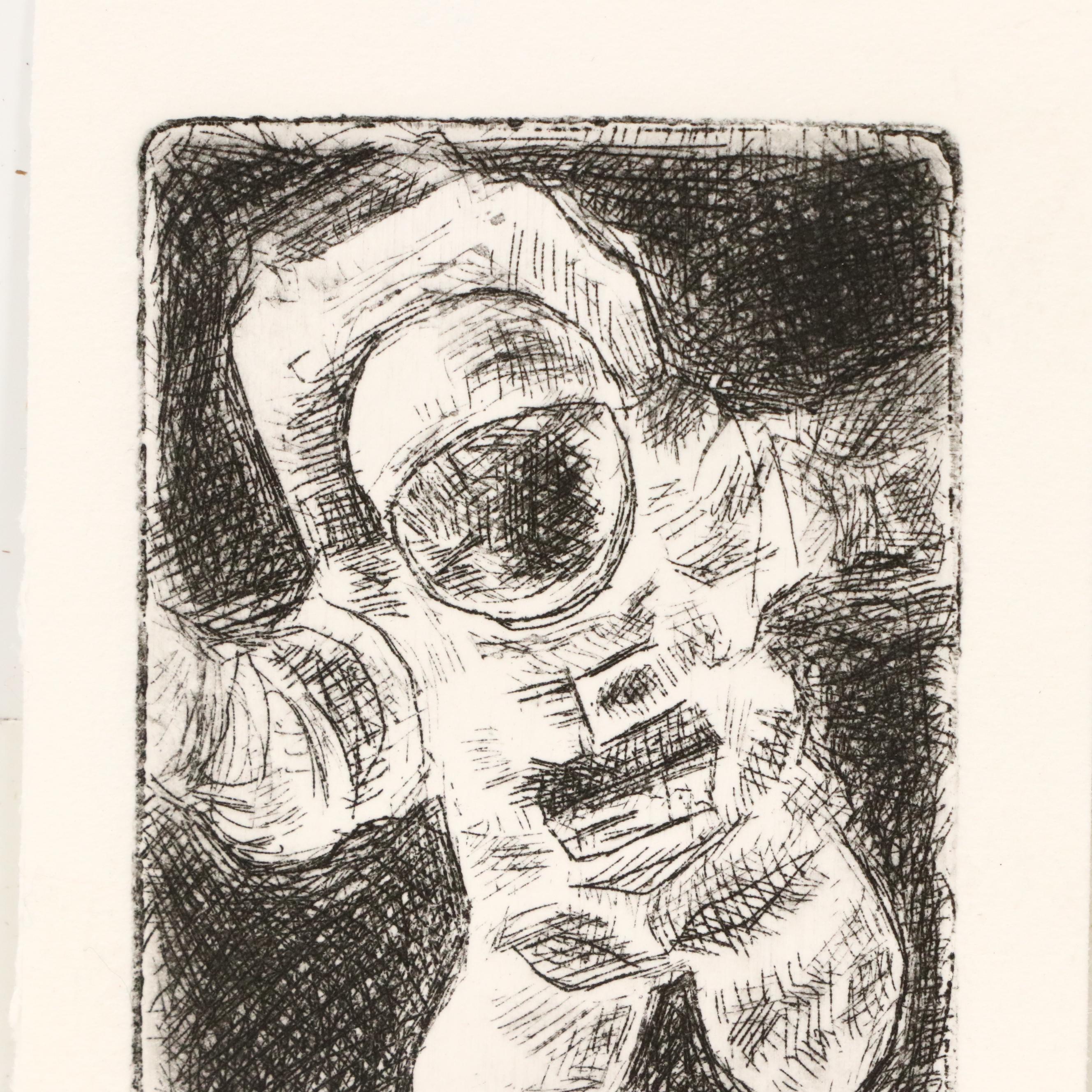 Clare Dunn Etchings "Spaceman" and "Pigalle," 2016