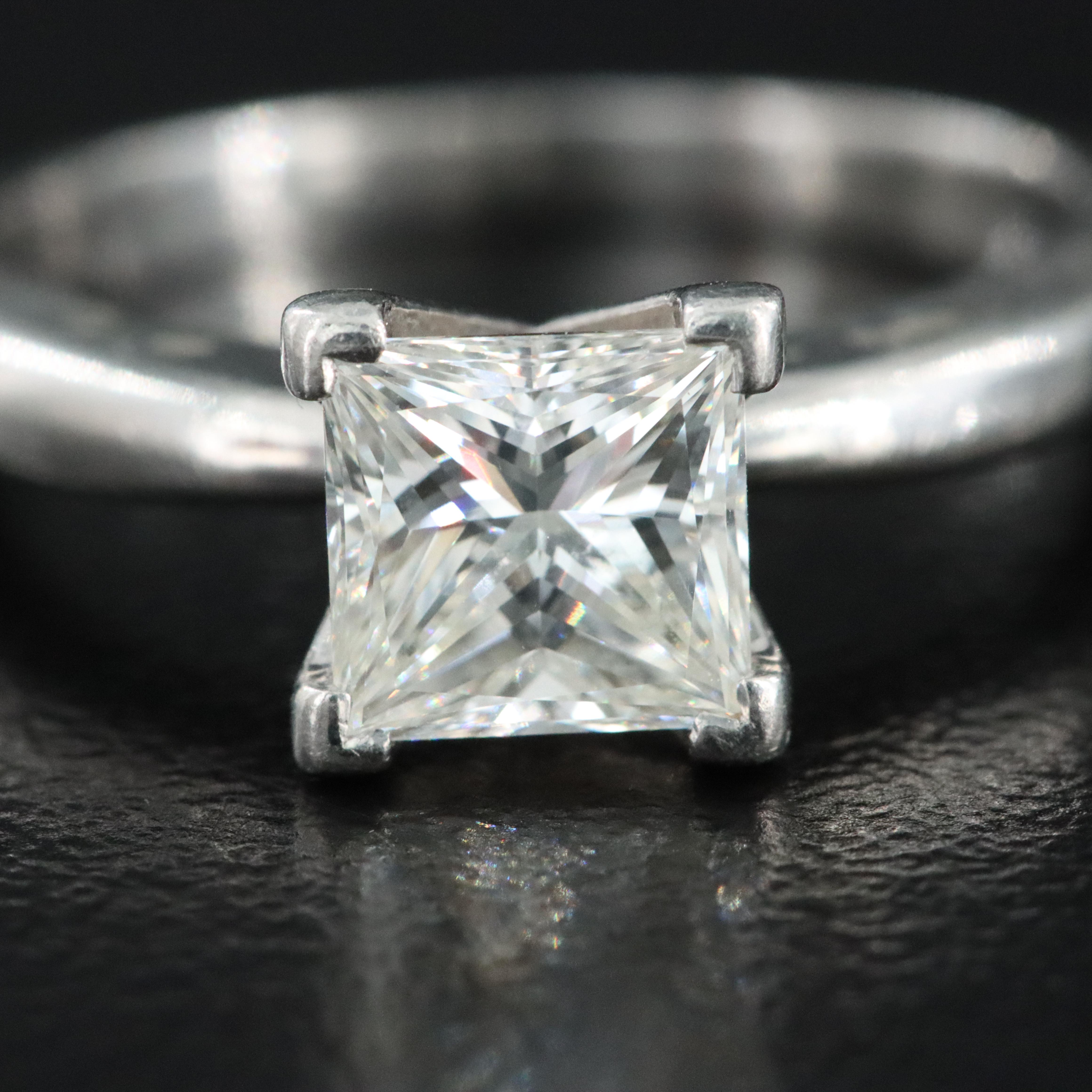 Platinum 1.01 CT Diamond Solitaire Ring