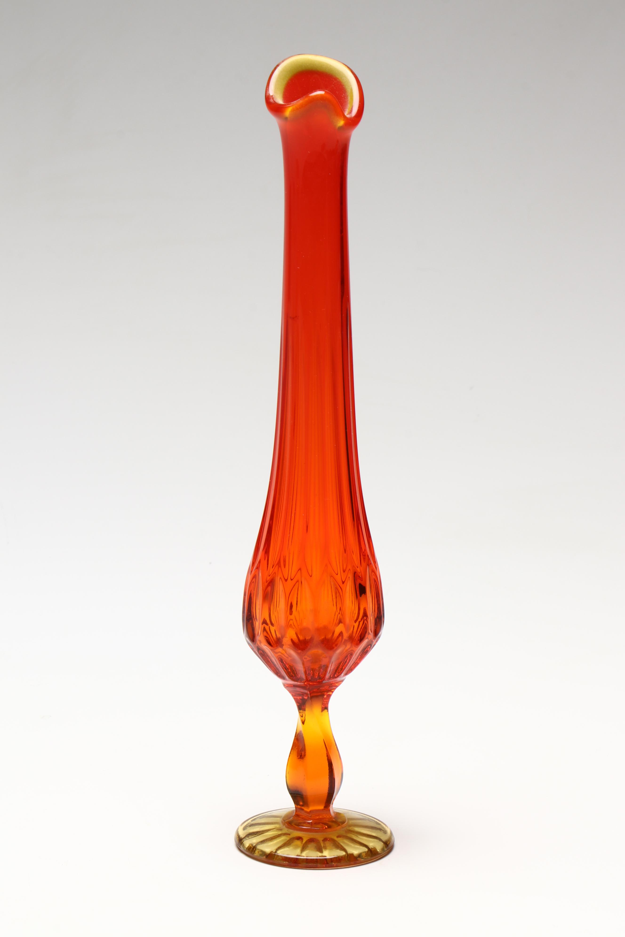 MCM Blenko "Amberina" and Fenton Swung Vases