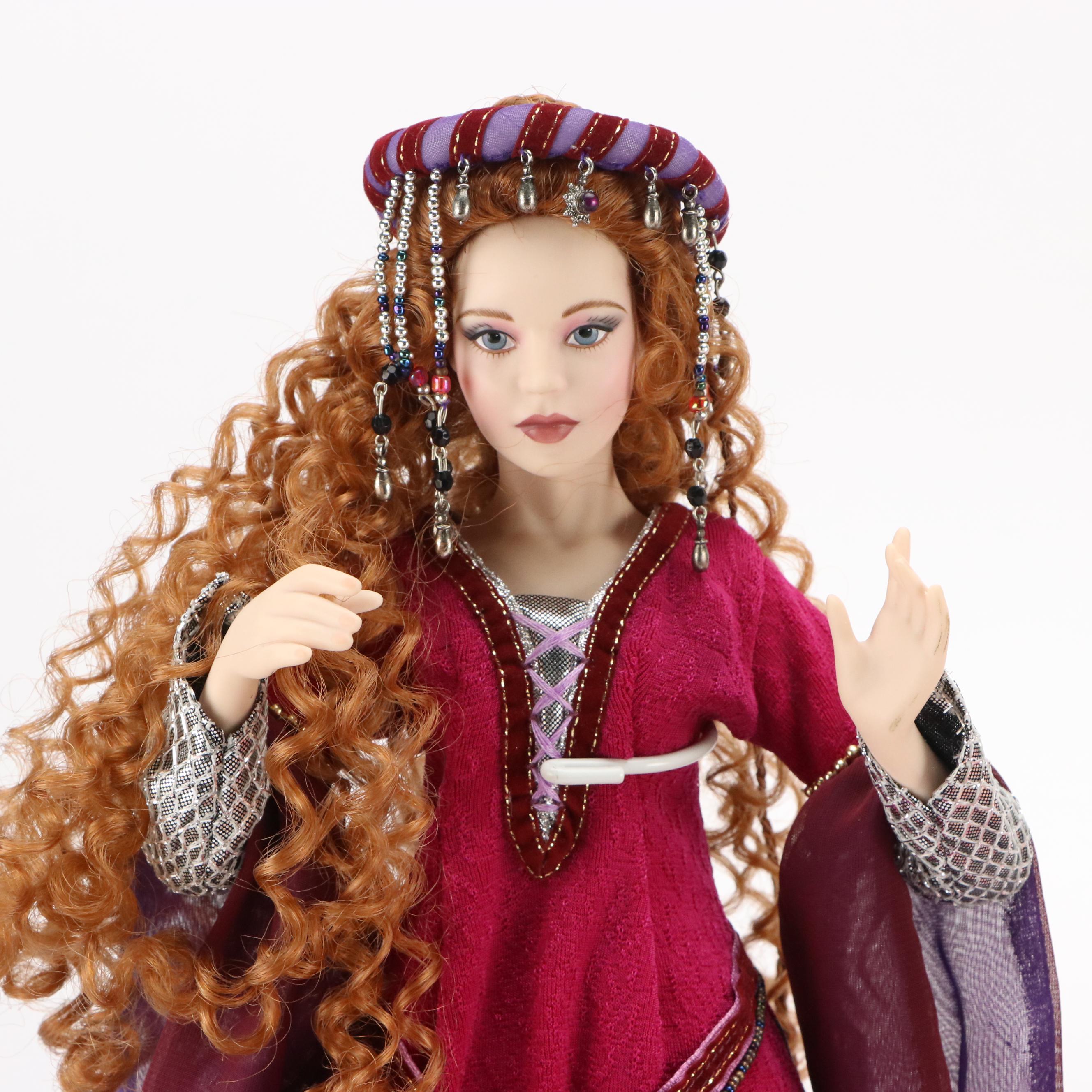 Franklin Mint "Lady of the Lake" Camelot Doll with More Porcelain Dolls