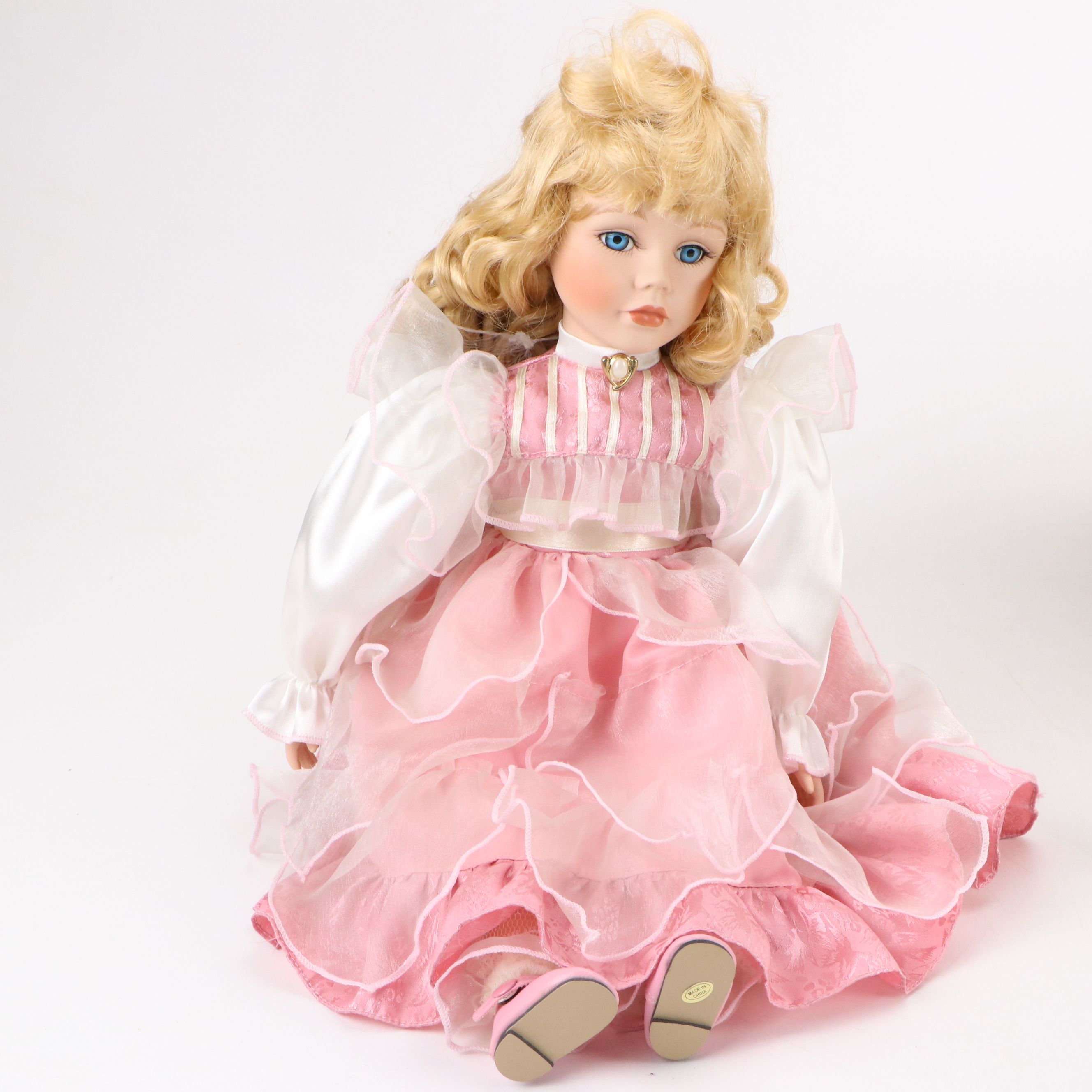 Show Stoppers Hand-Painted "Rose Marie" Doll with More Porcelain Dolls
