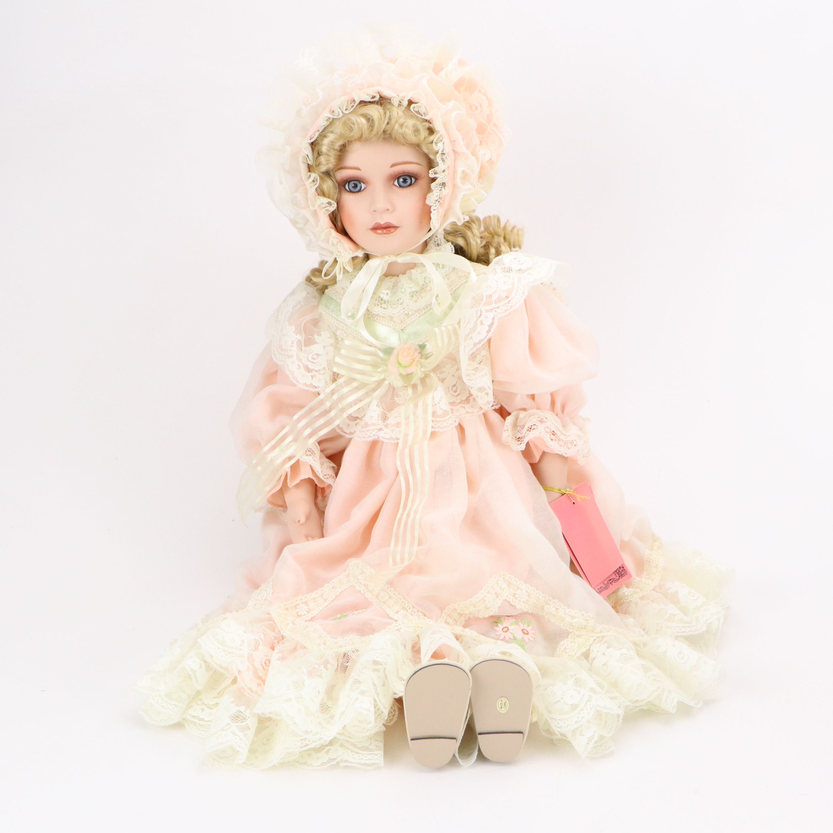 Show Stoppers Hand-Painted "Rose Marie" Doll with More Porcelain Dolls