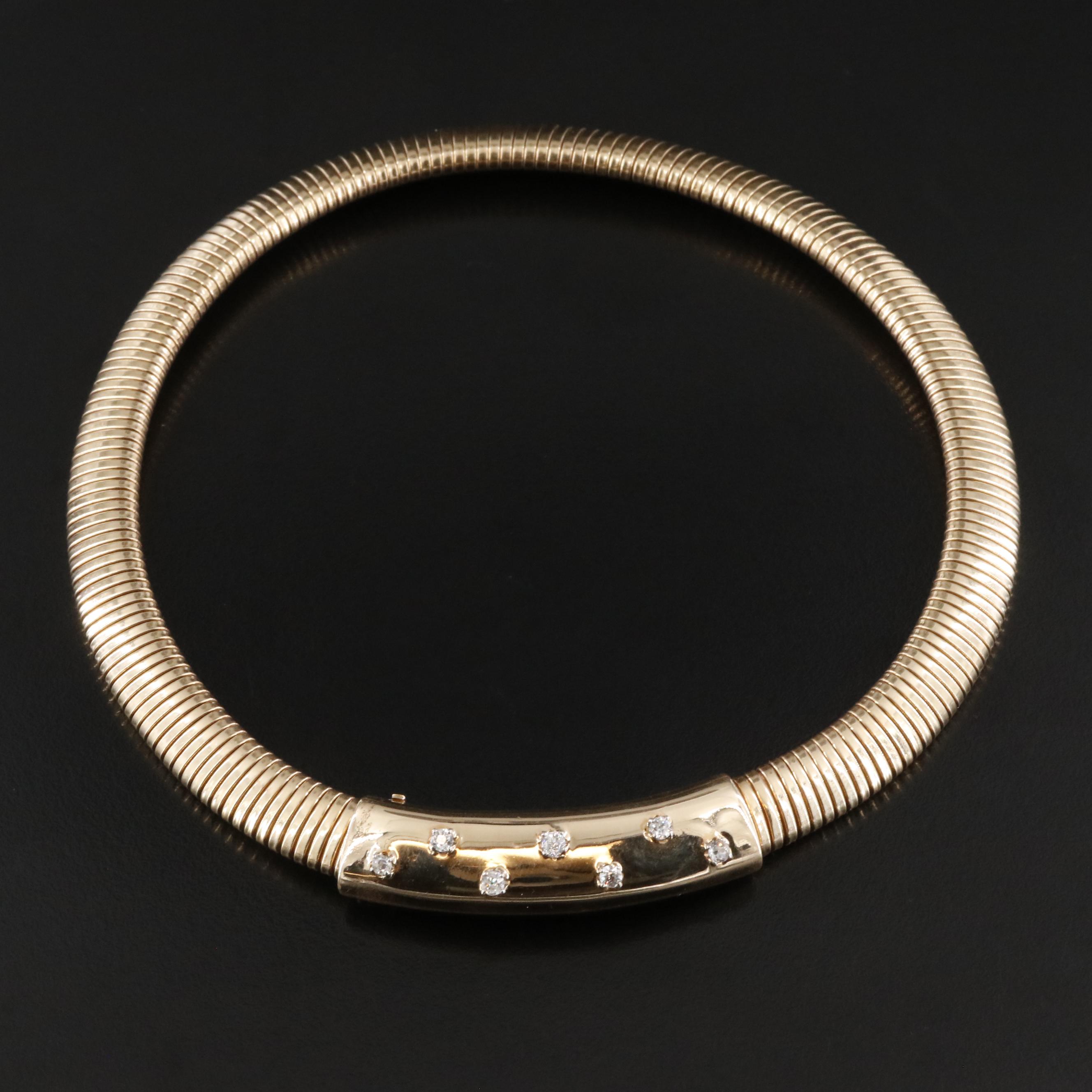 Retro 14K 0.58 CTW Diamond Tubogas Necklace