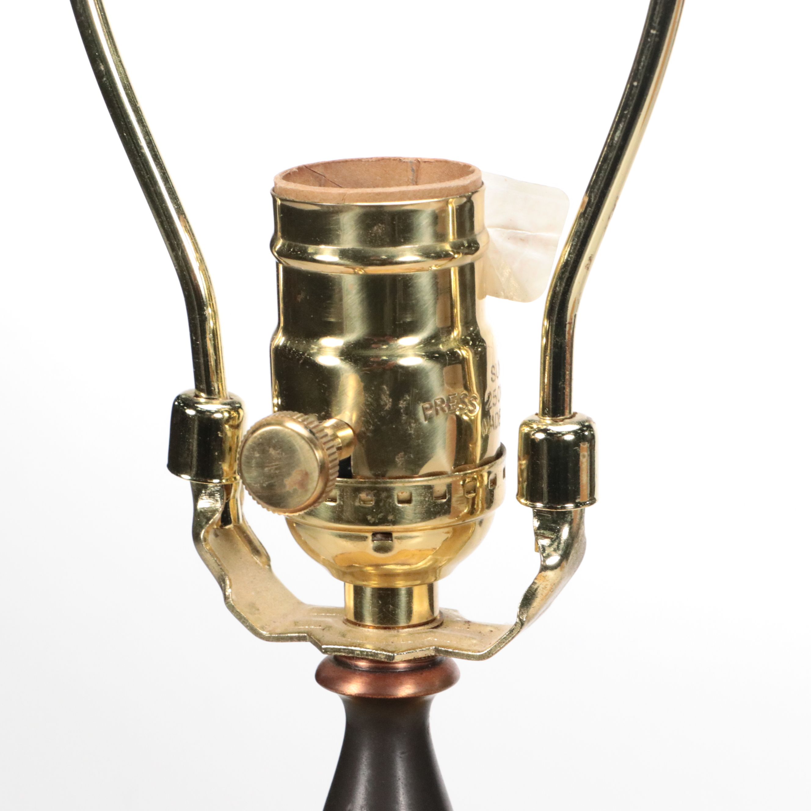 Vietri Ocher Glaze Terracotta Vessel Table Lamp & Burlap Drum Shade