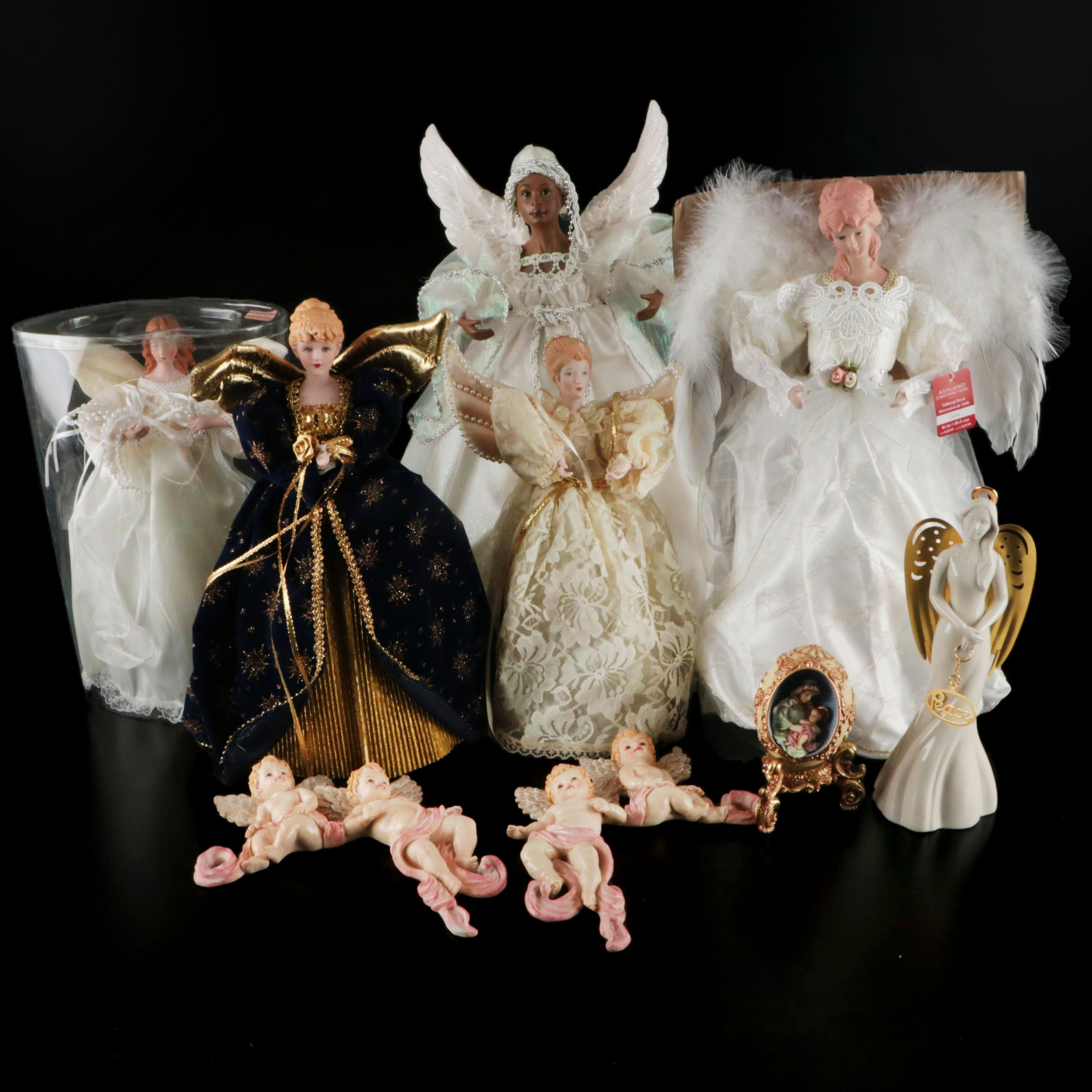Lenox Angel Figurine with Other Angels and More Christmas Décor