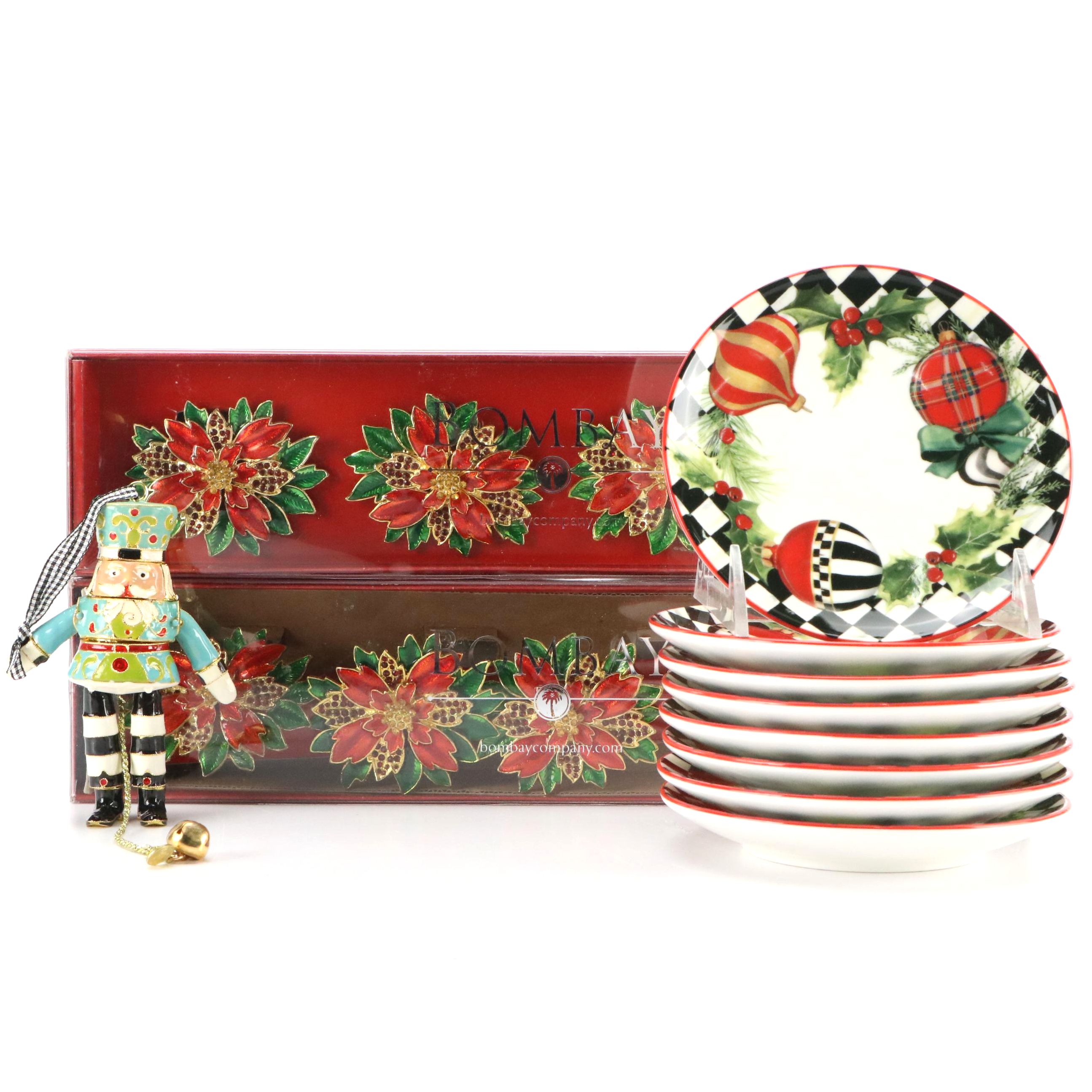 MacKenzie-Childs "The Duke" Nutcracker Ornament with More Table Accessories