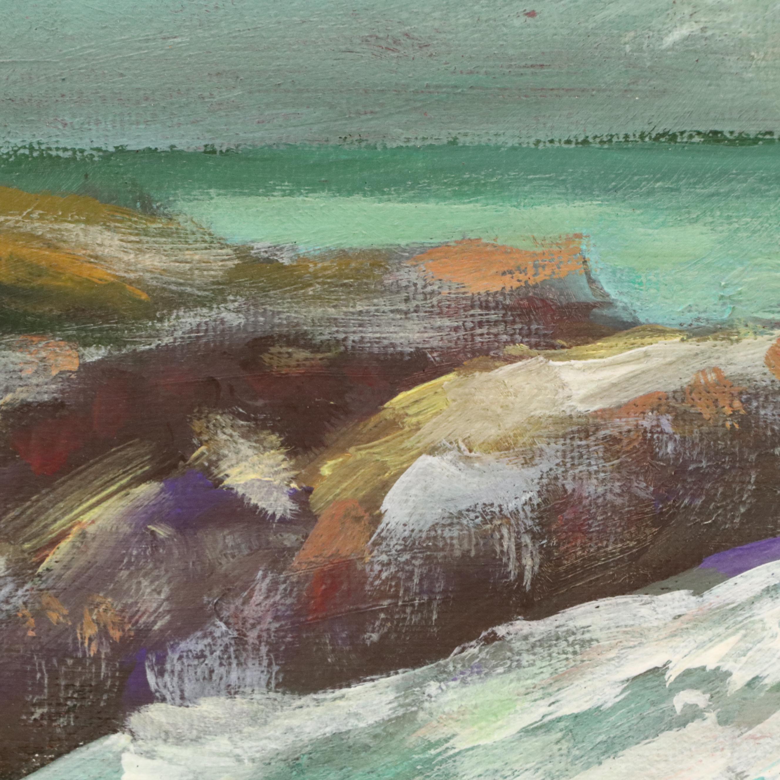 Robert Riddle Baker Coastal Acrylic Painting, 2022