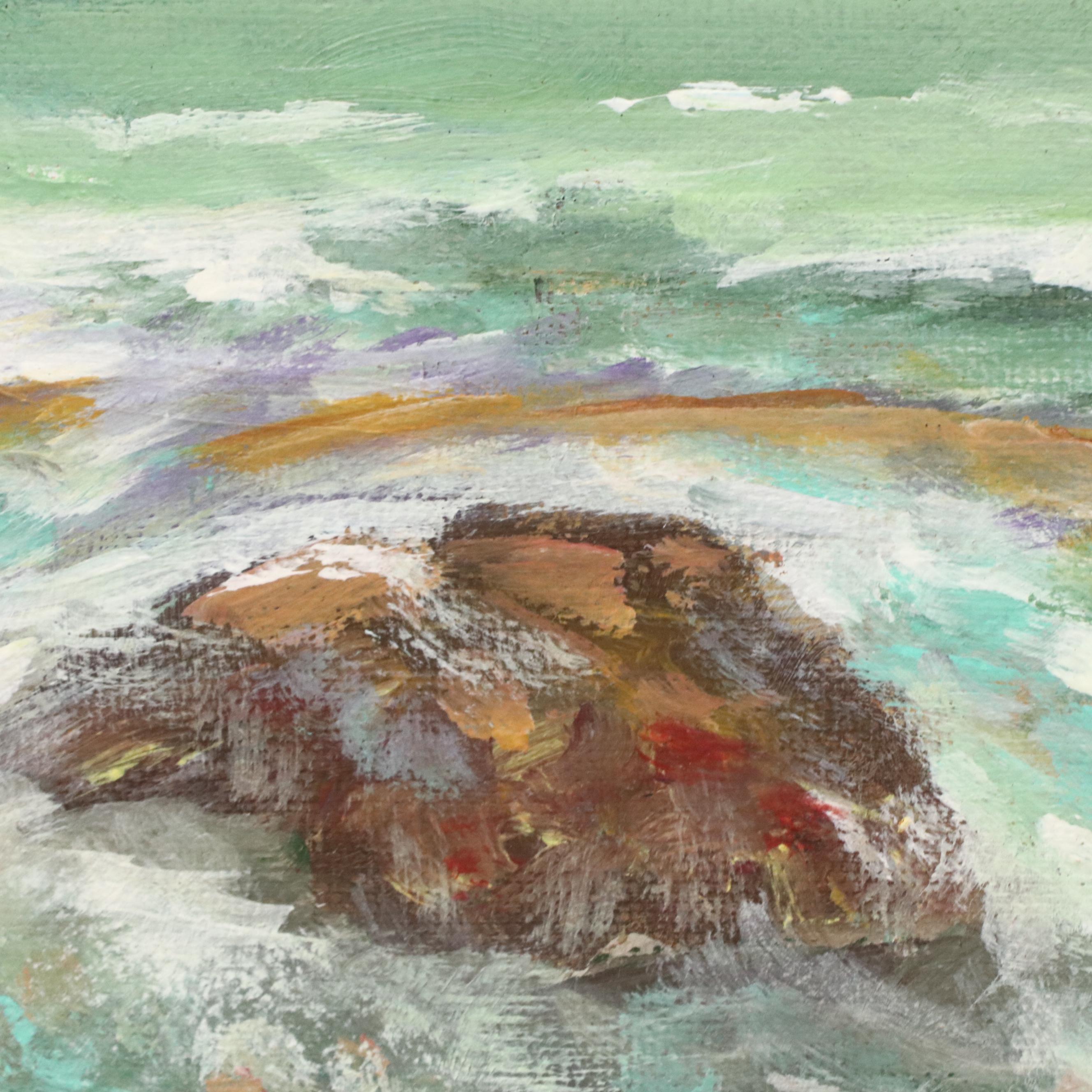 Robert Riddle Baker Coastal Acrylic Painting, 2022