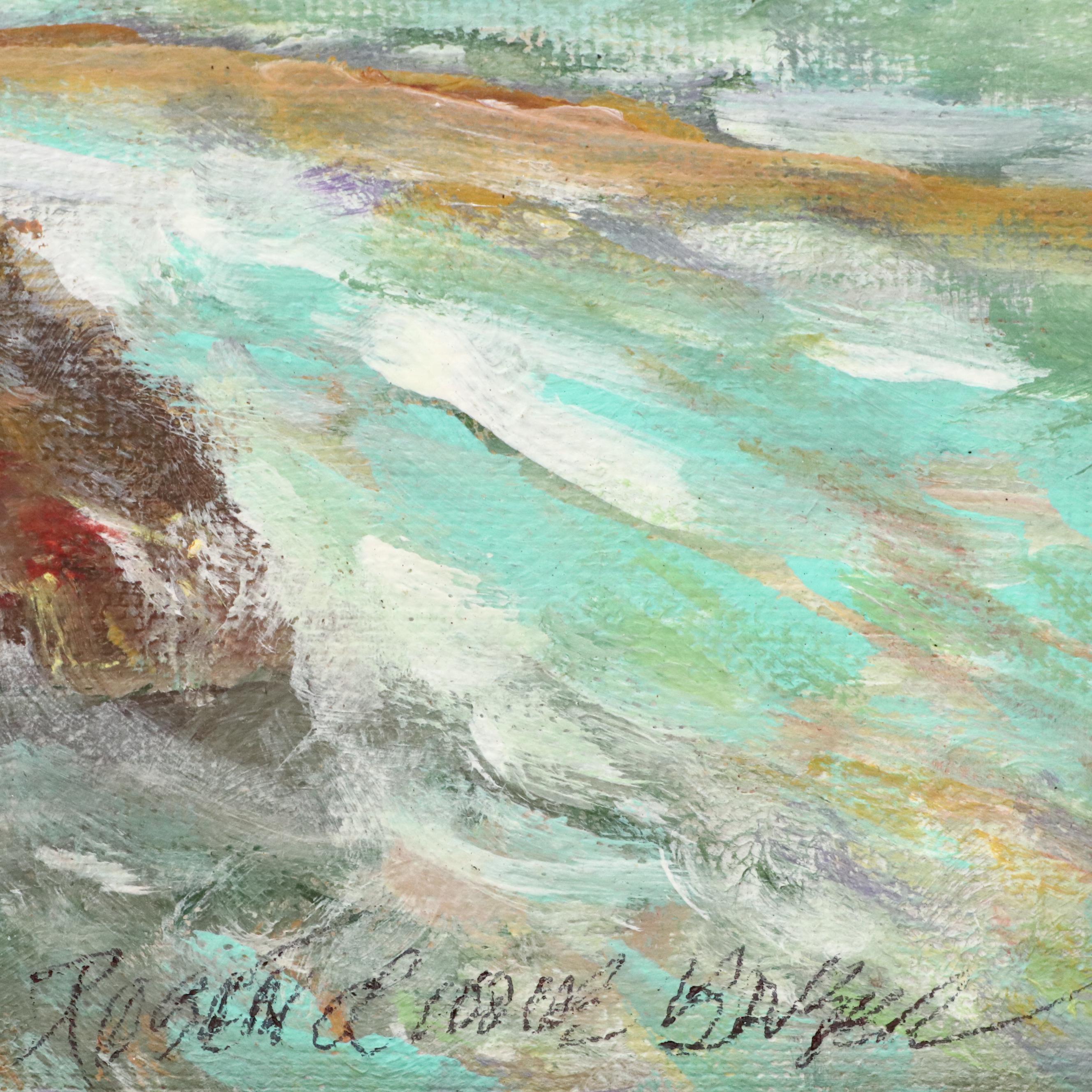 Robert Riddle Baker Coastal Acrylic Painting, 2022