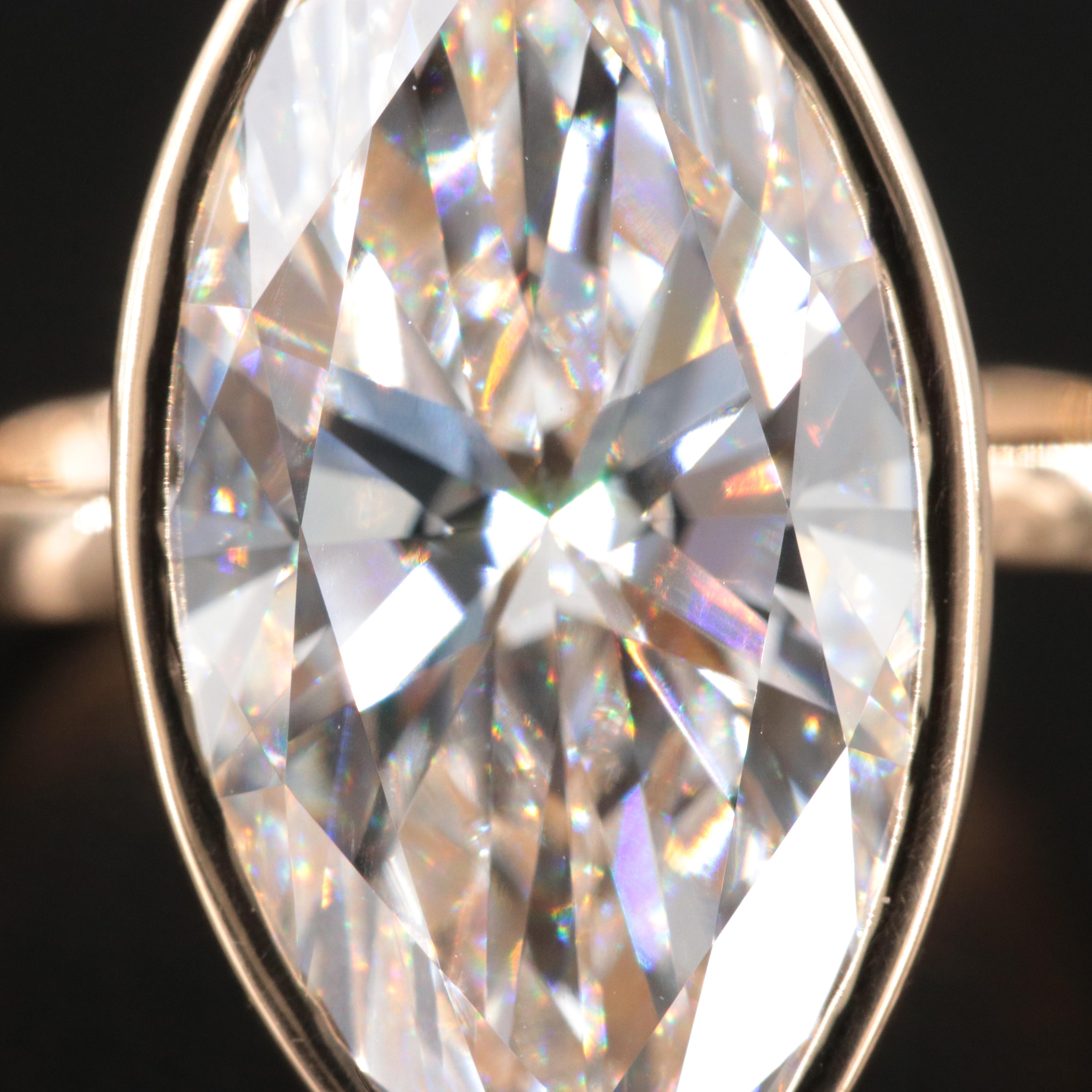 18K 8.20 CT Lab Grown Diamond Solitaire Ring with IGI Report