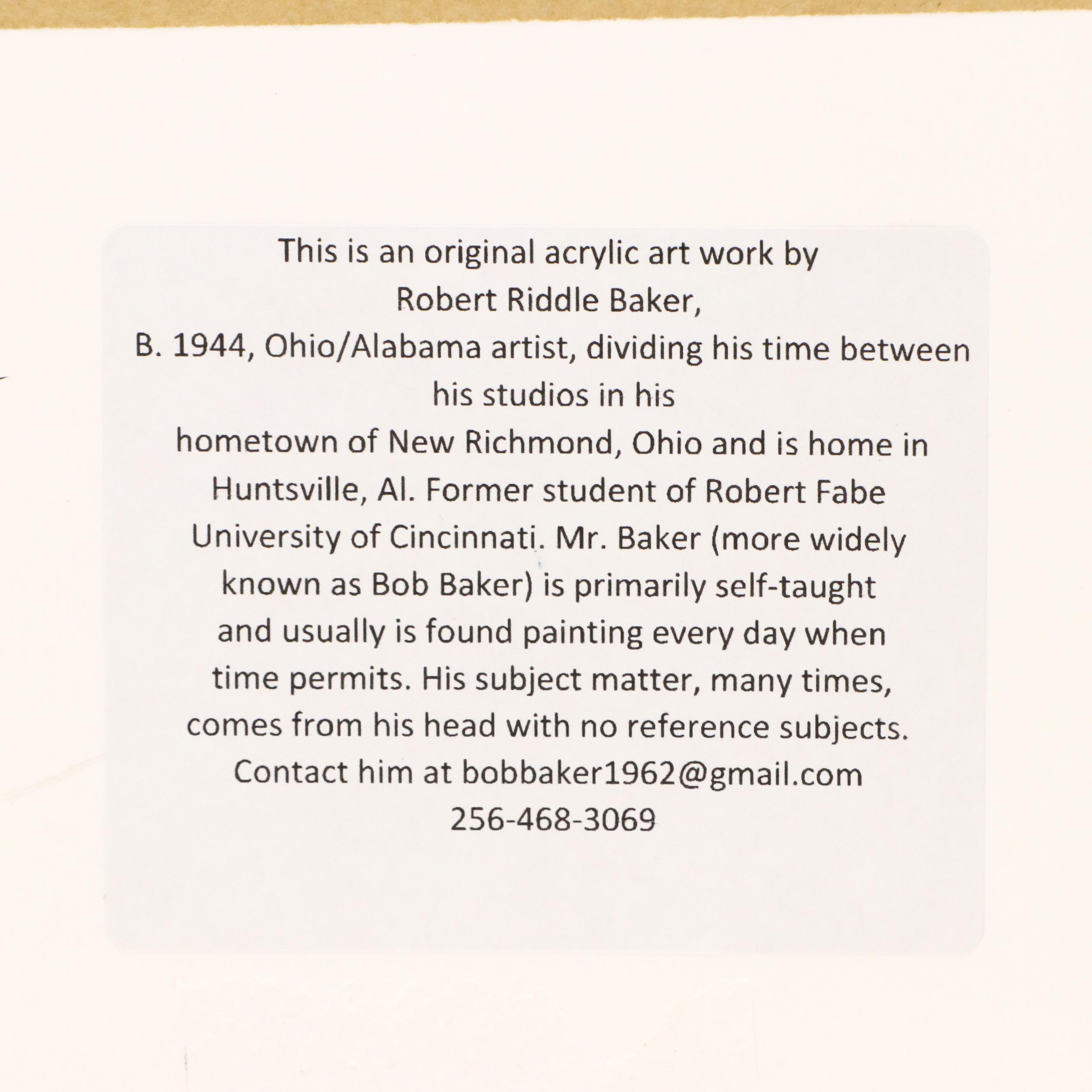 Robert Riddle Baker Landscape Acrylic Painting, 2024