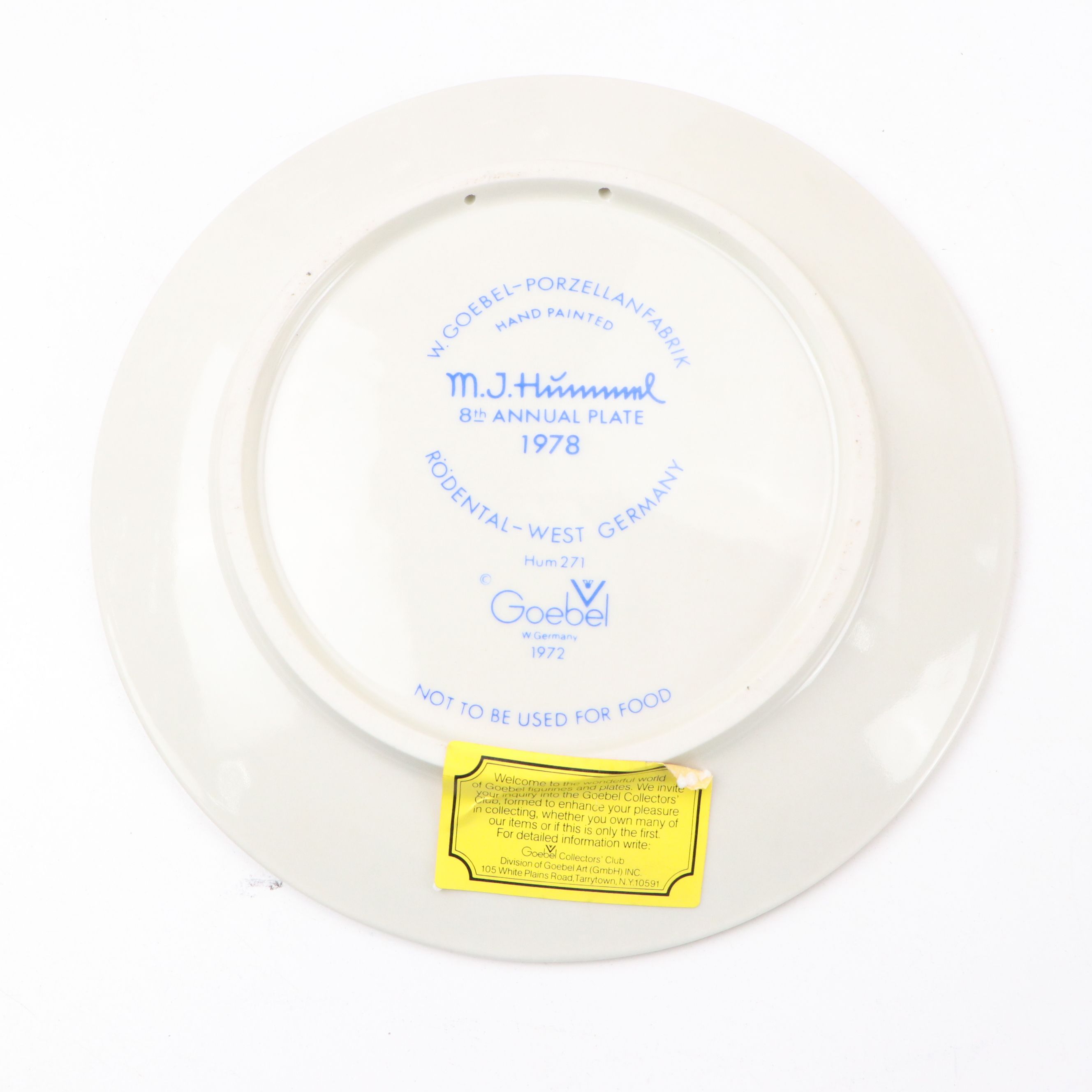 Goebel Porcelain Anniversary Plate Collection, Late 20th Century