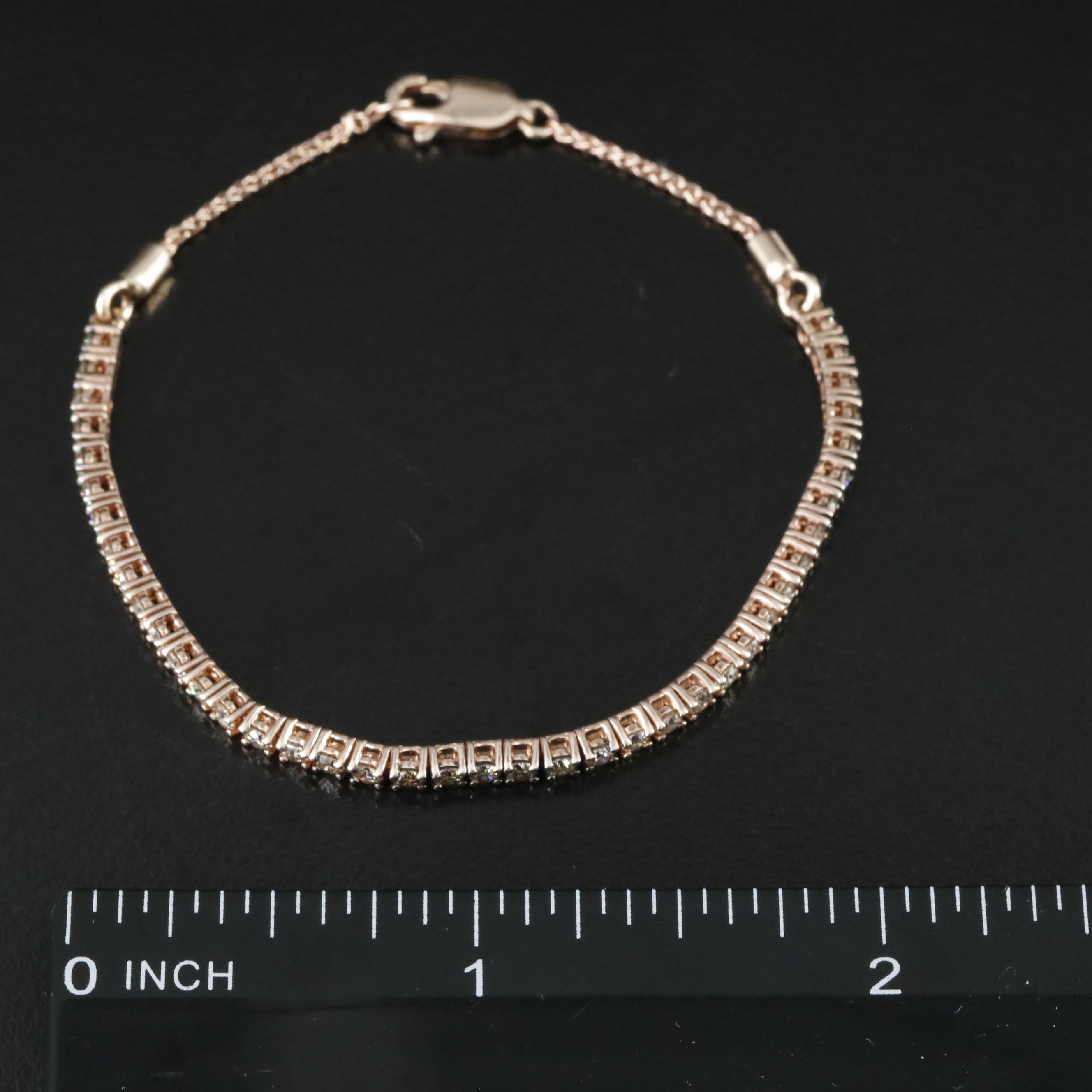 14K Rose Gold 1.50 CTW Diamond Bracelet