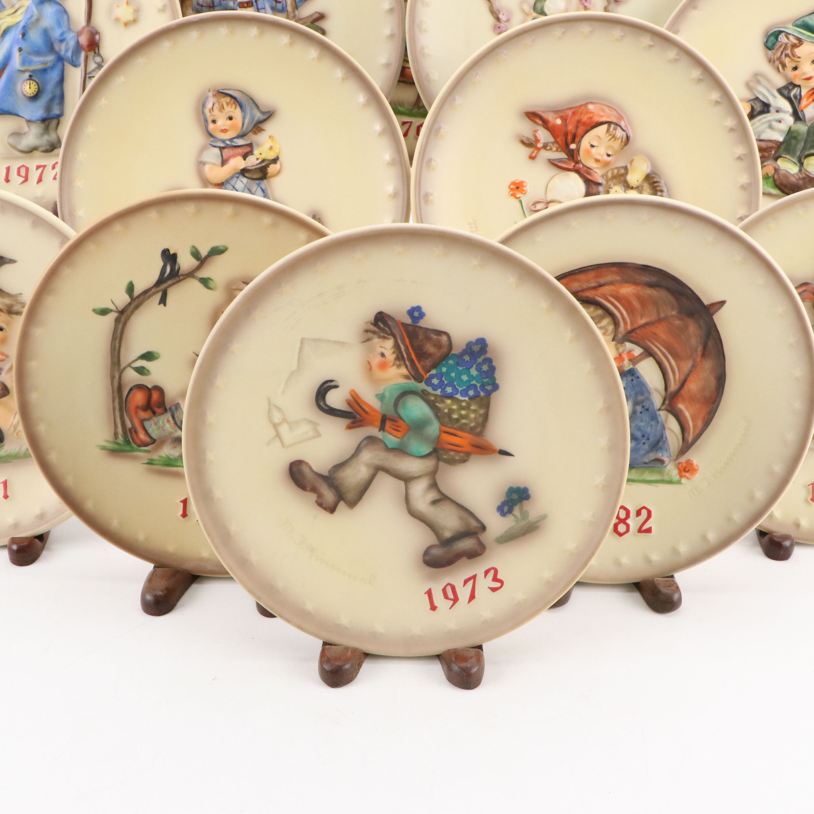 Goebel Porcelain Anniversary Plate Collection, Late 20th Century