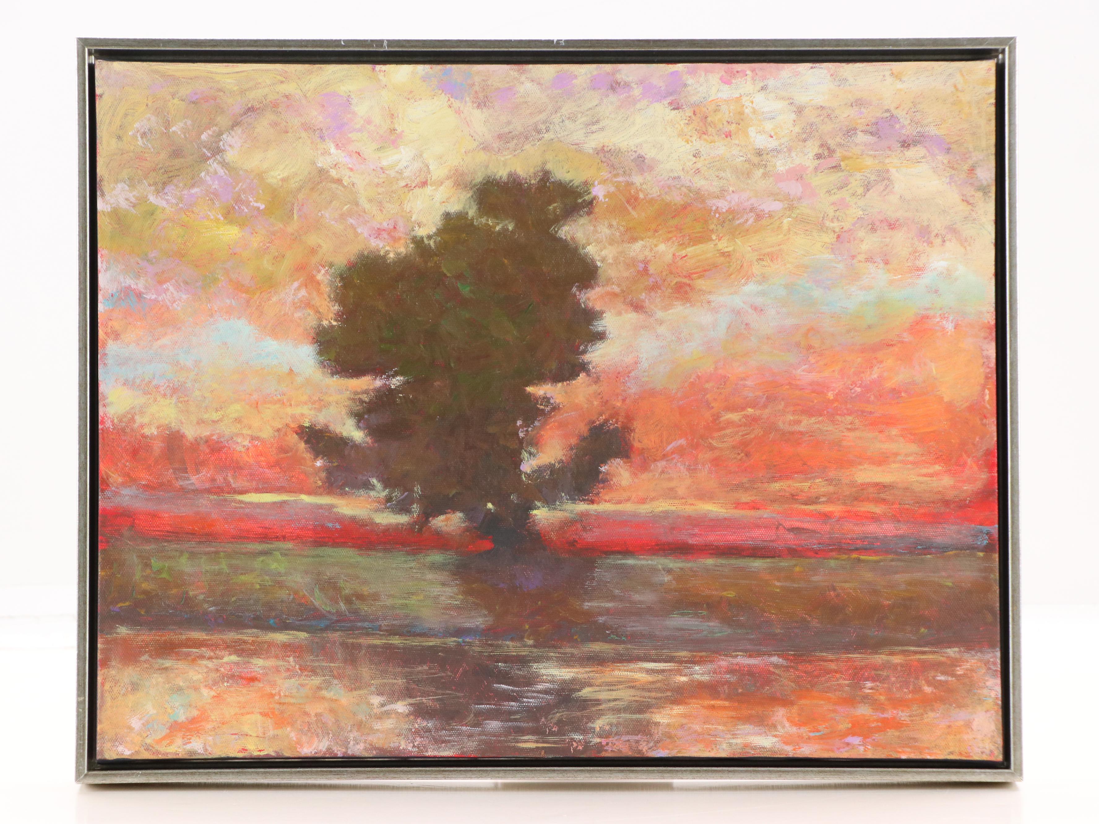 Robert Riddle Baker Landscape Acrylic Painting "The Fire of Summer," 2024