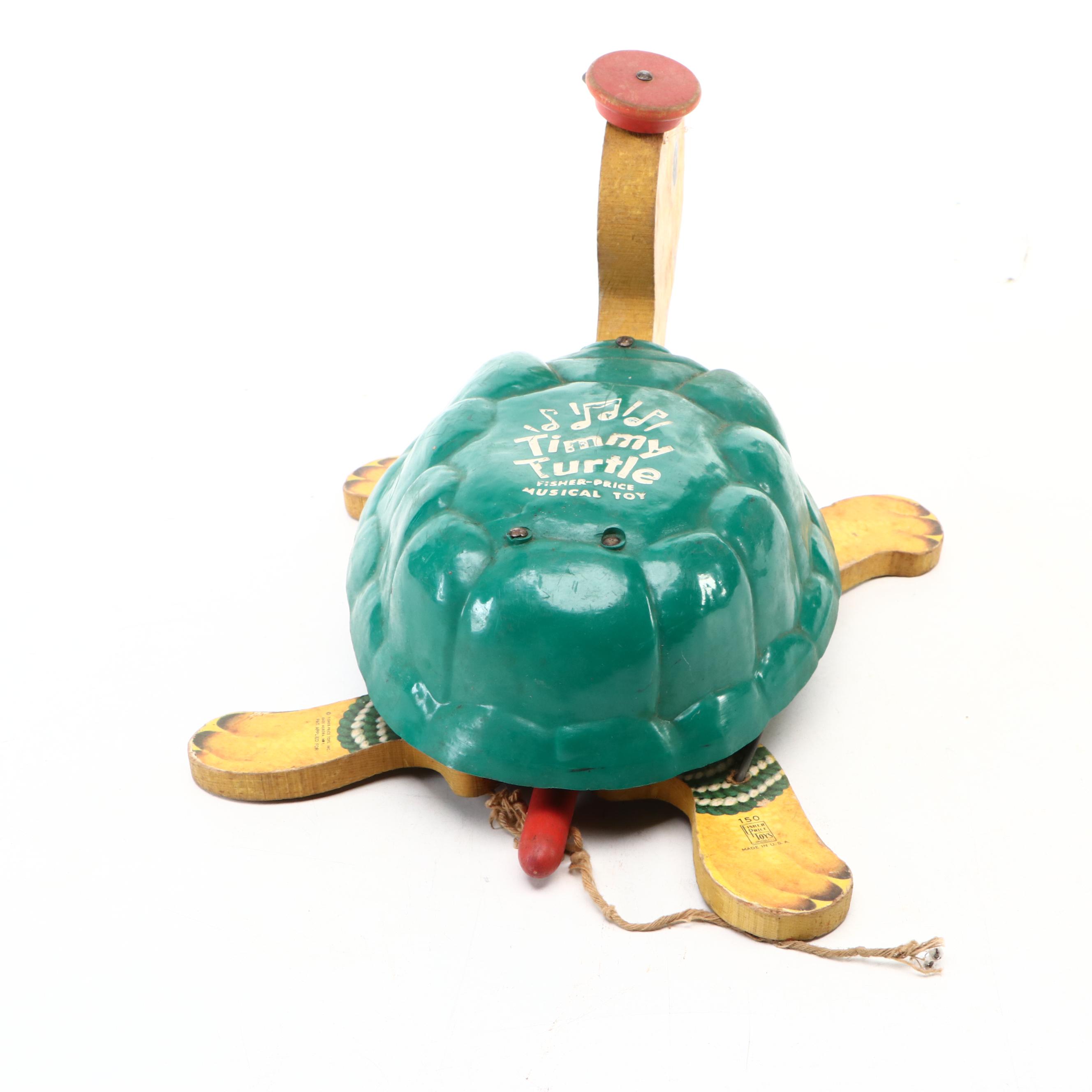 Fisher-Price "Timmy Turtle" Musical Pull Toy, Mid-20th Century