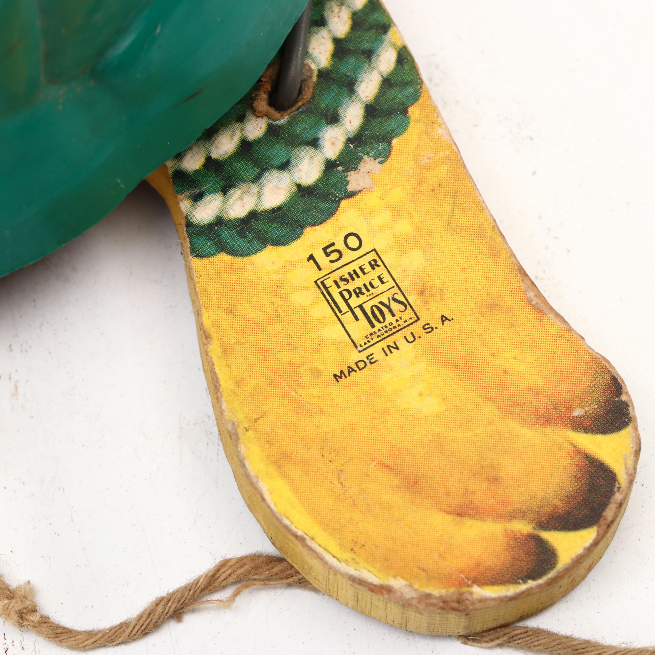 Fisher-Price "Timmy Turtle" Musical Pull Toy, Mid-20th Century