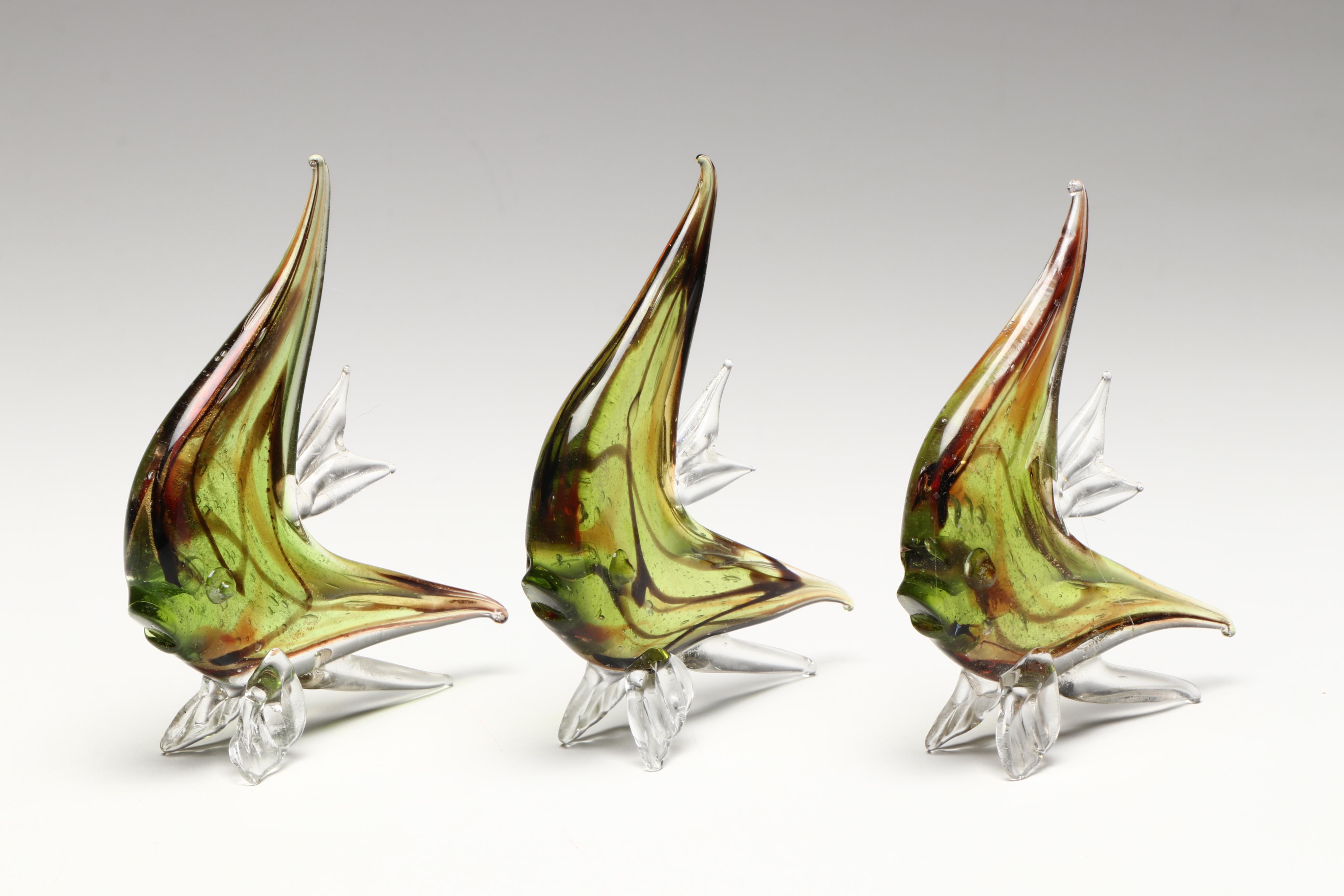 Blown Glass Angel Fish and Seahorses