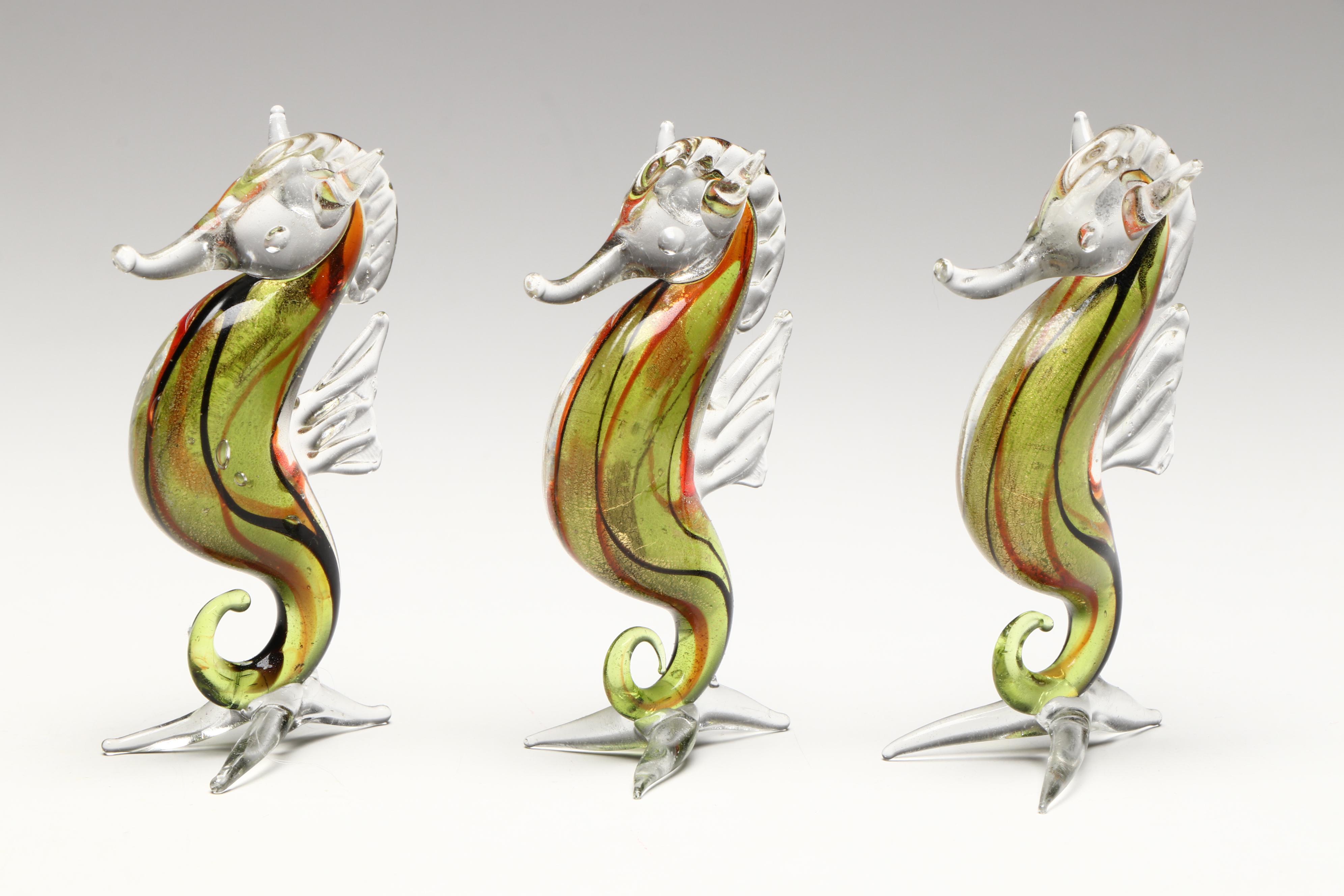 Blown Glass Angel Fish and Seahorses