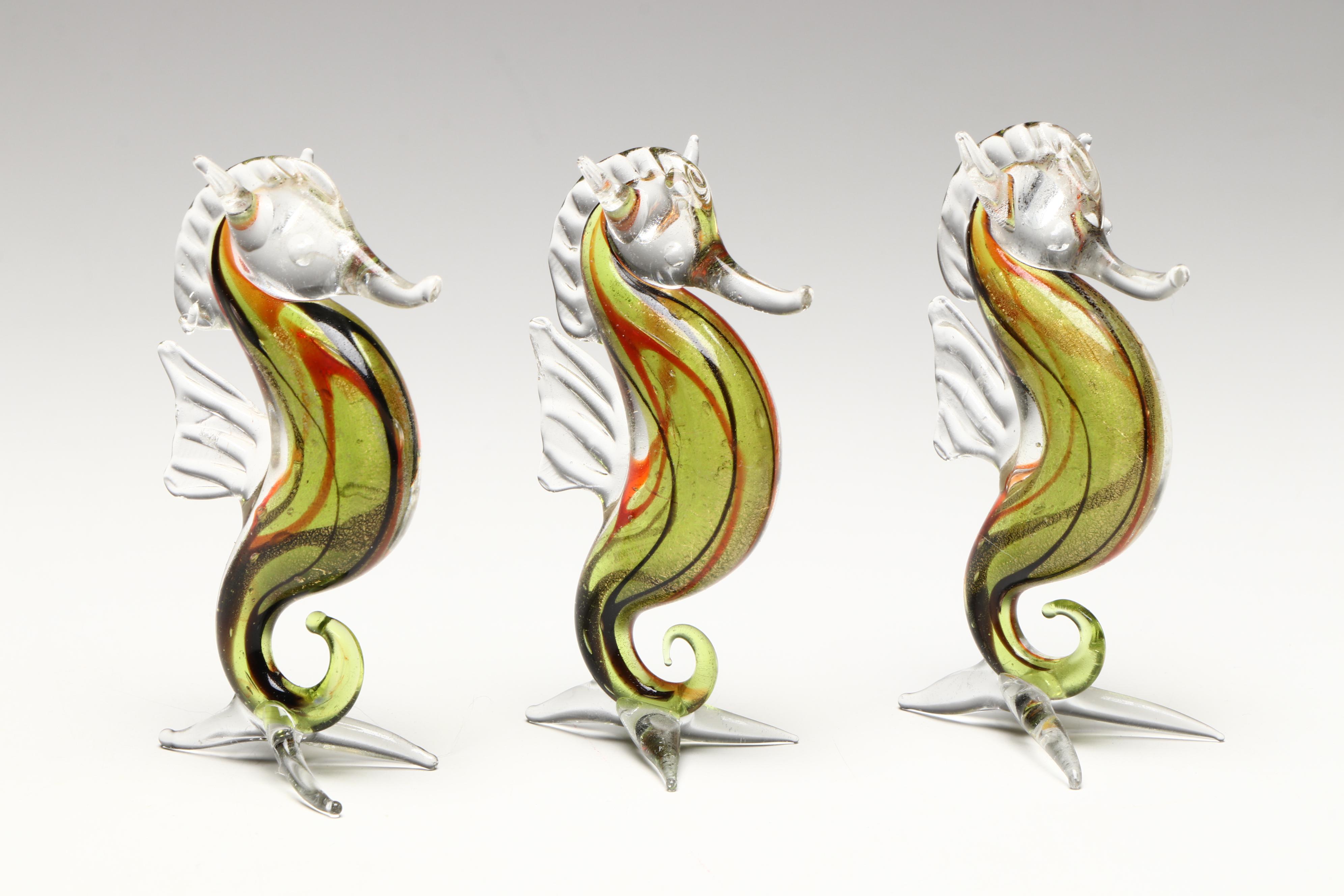 Blown Glass Angel Fish and Seahorses