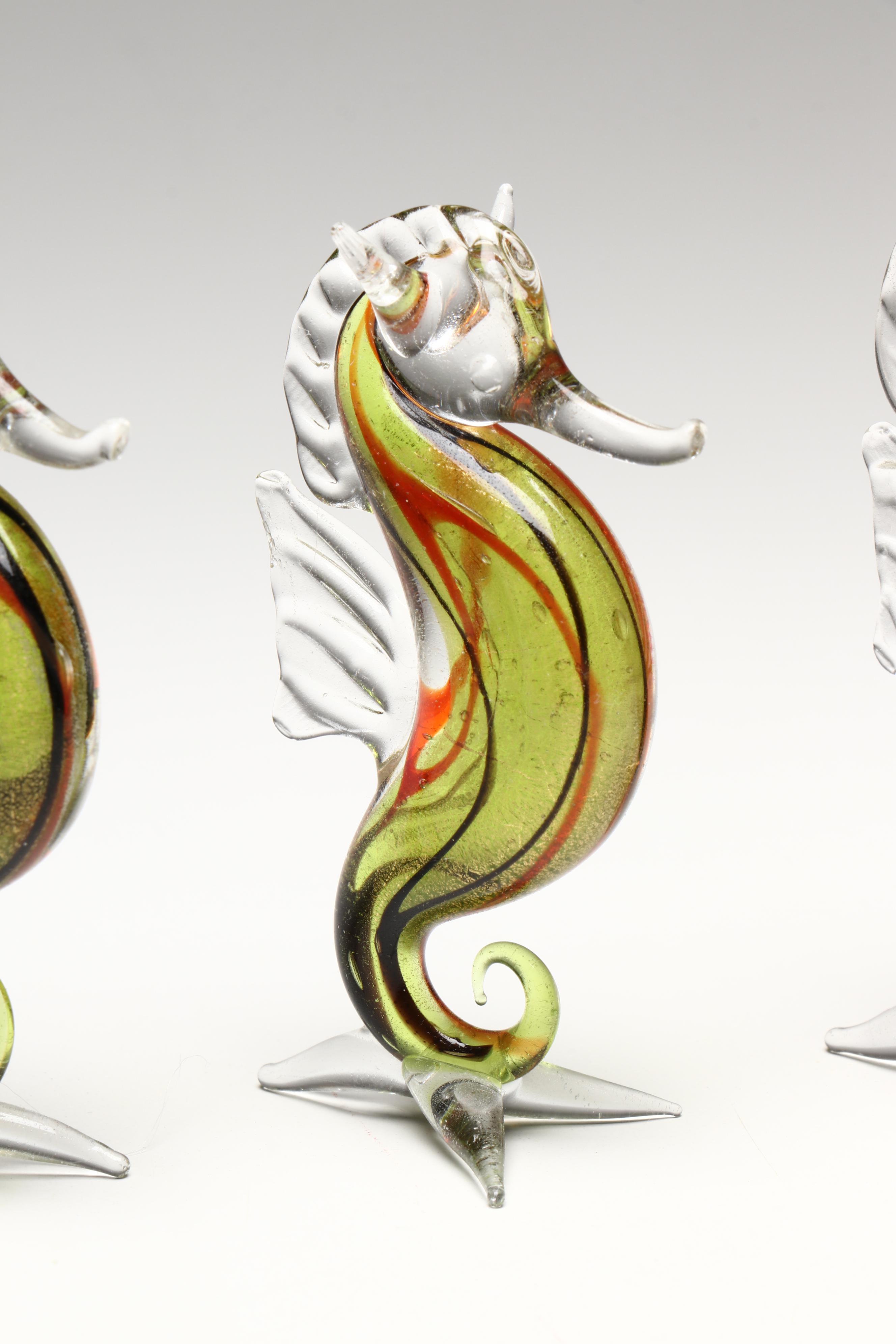 Blown Glass Angel Fish and Seahorses