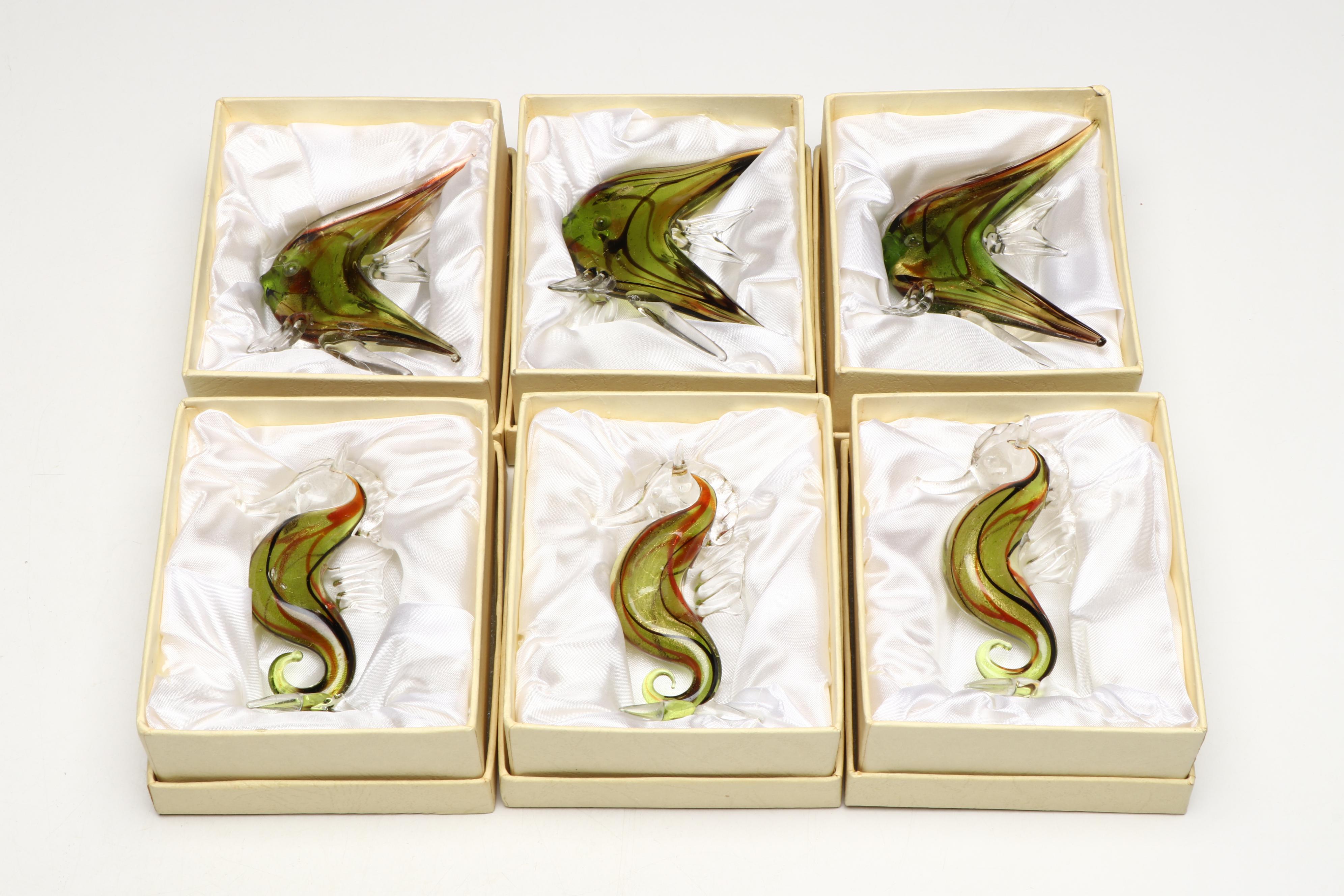 Blown Glass Angel Fish and Seahorses