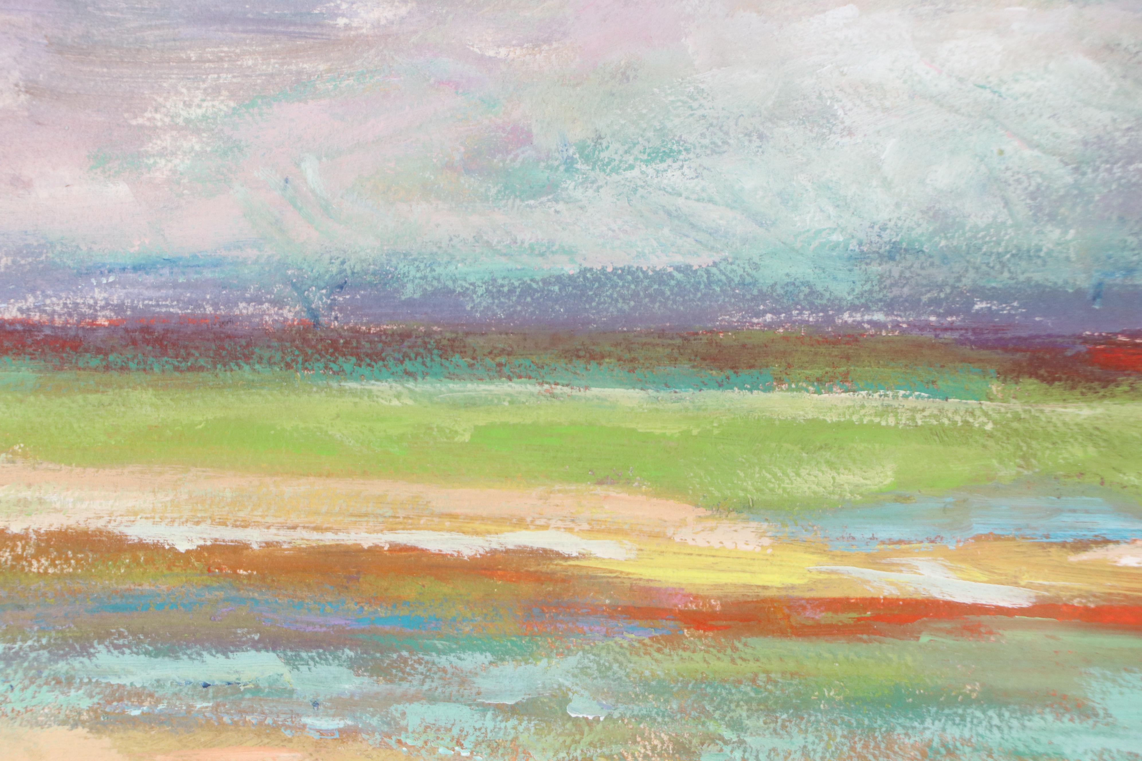 Robert Riddle Baker Landscape Acrylic Painting "Storm at Stone Beach," 2024