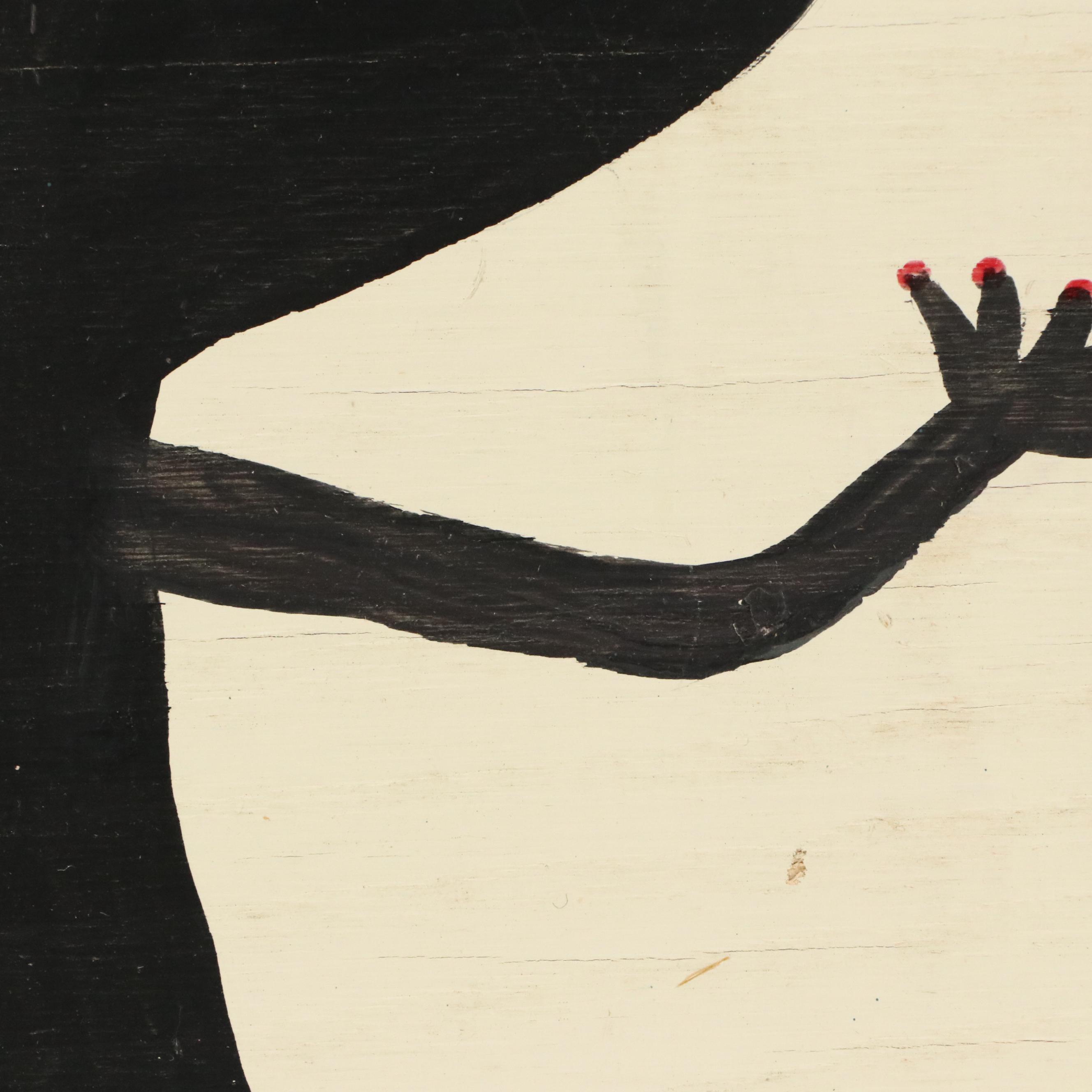 Mose Tolliver Folk Art Painting "Black Lady," Circa 1990