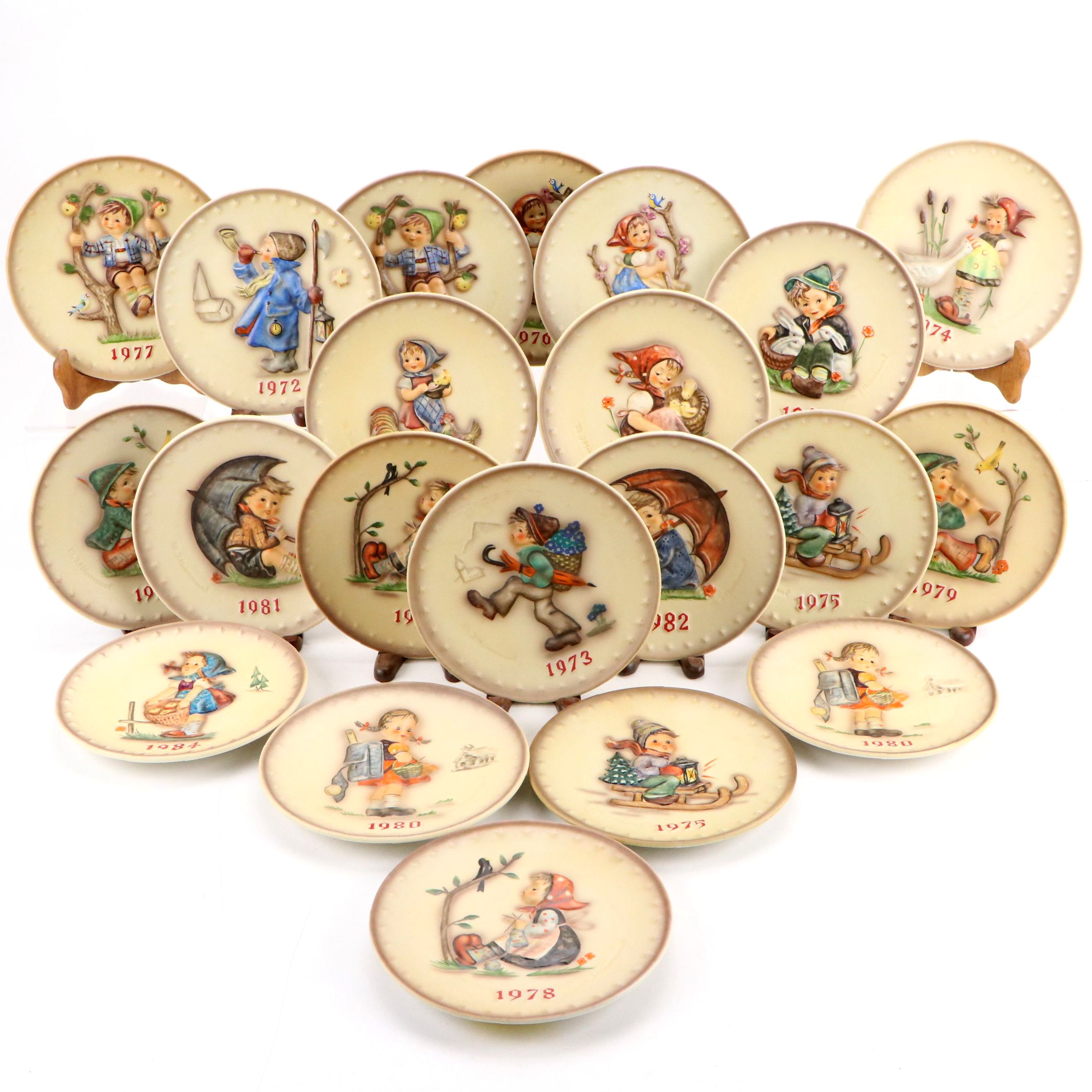 Goebel Porcelain Anniversary Plate Collection, Late 20th Century