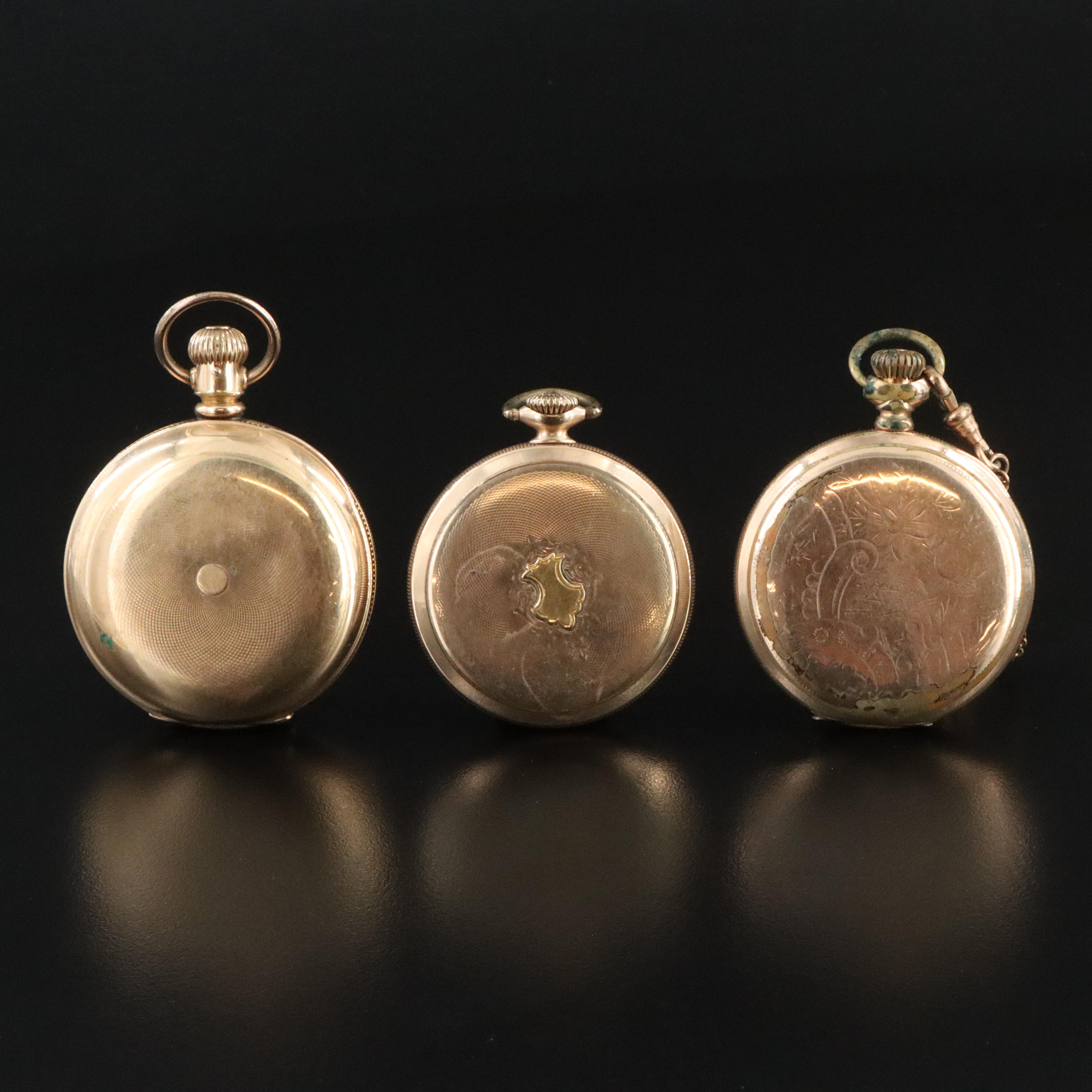 Illinois, Rockford and Elgin Pocket Watches with Fobs