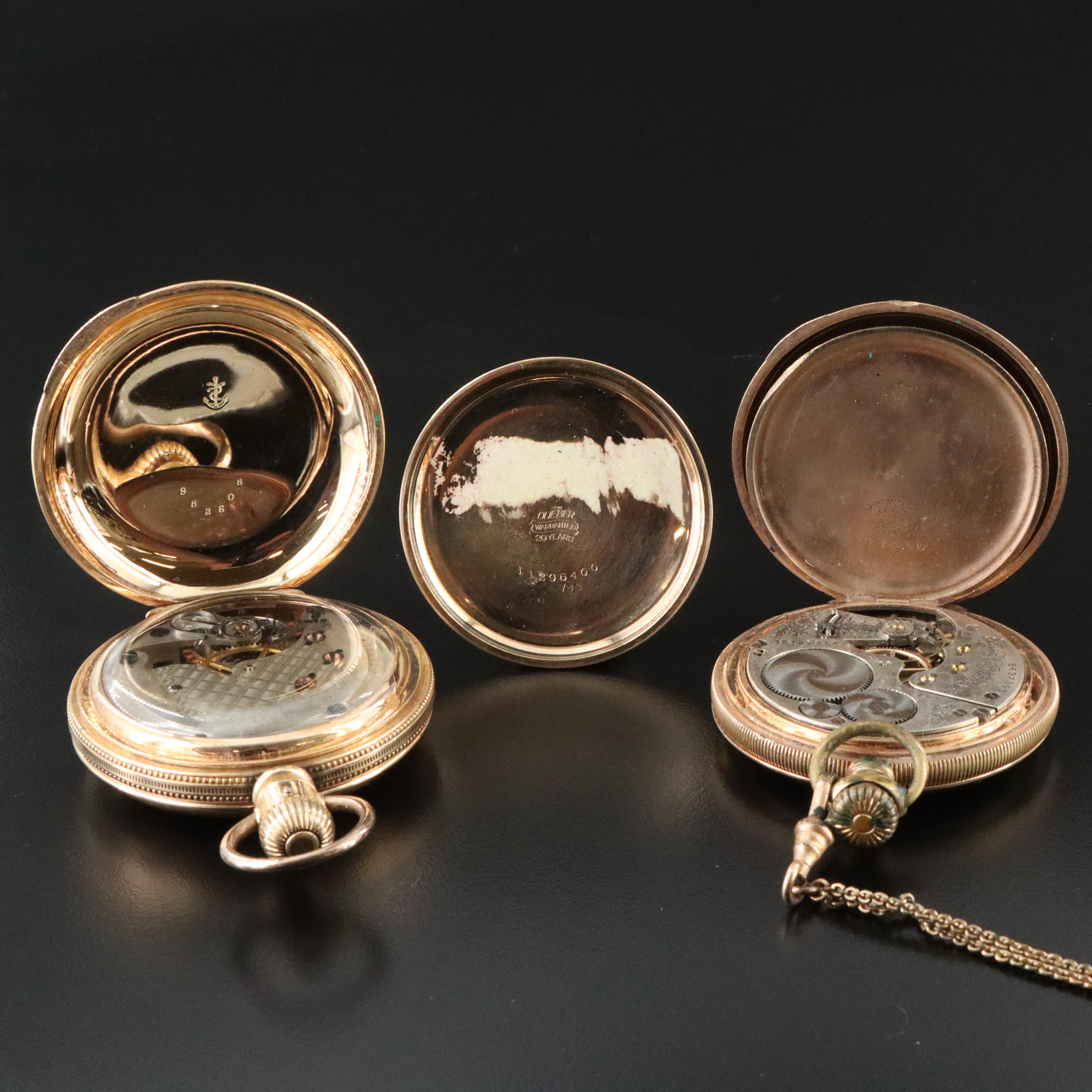 Illinois, Rockford and Elgin Pocket Watches with Fobs