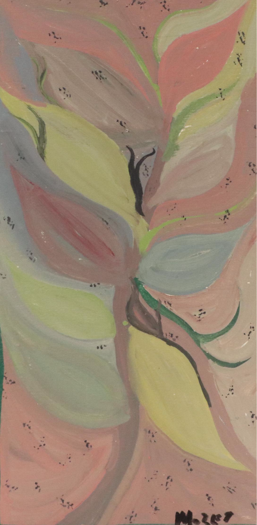 Mose Tolliver Folk Art Painting "Lillies," Circa 1980