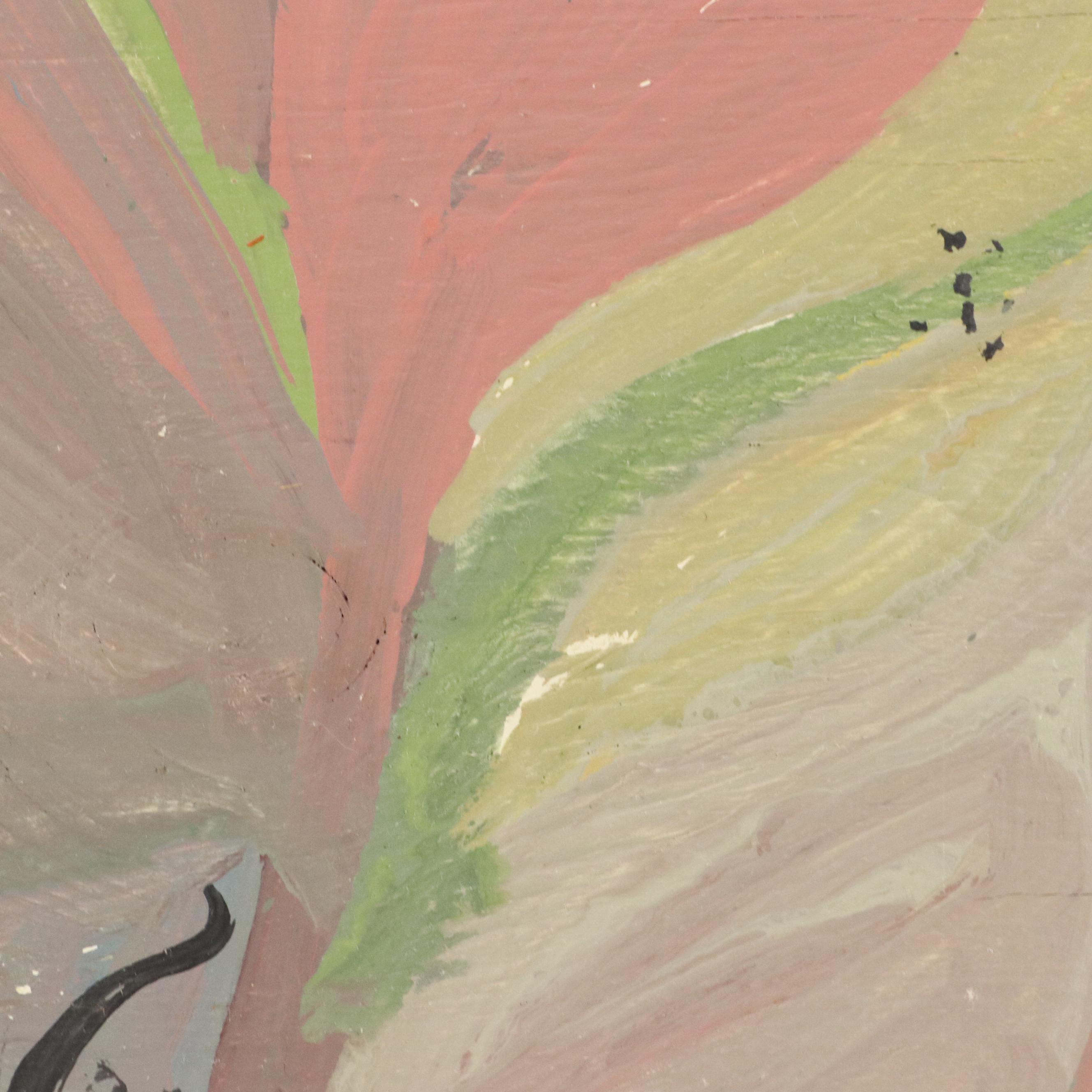 Mose Tolliver Folk Art Painting "Lillies," Circa 1980