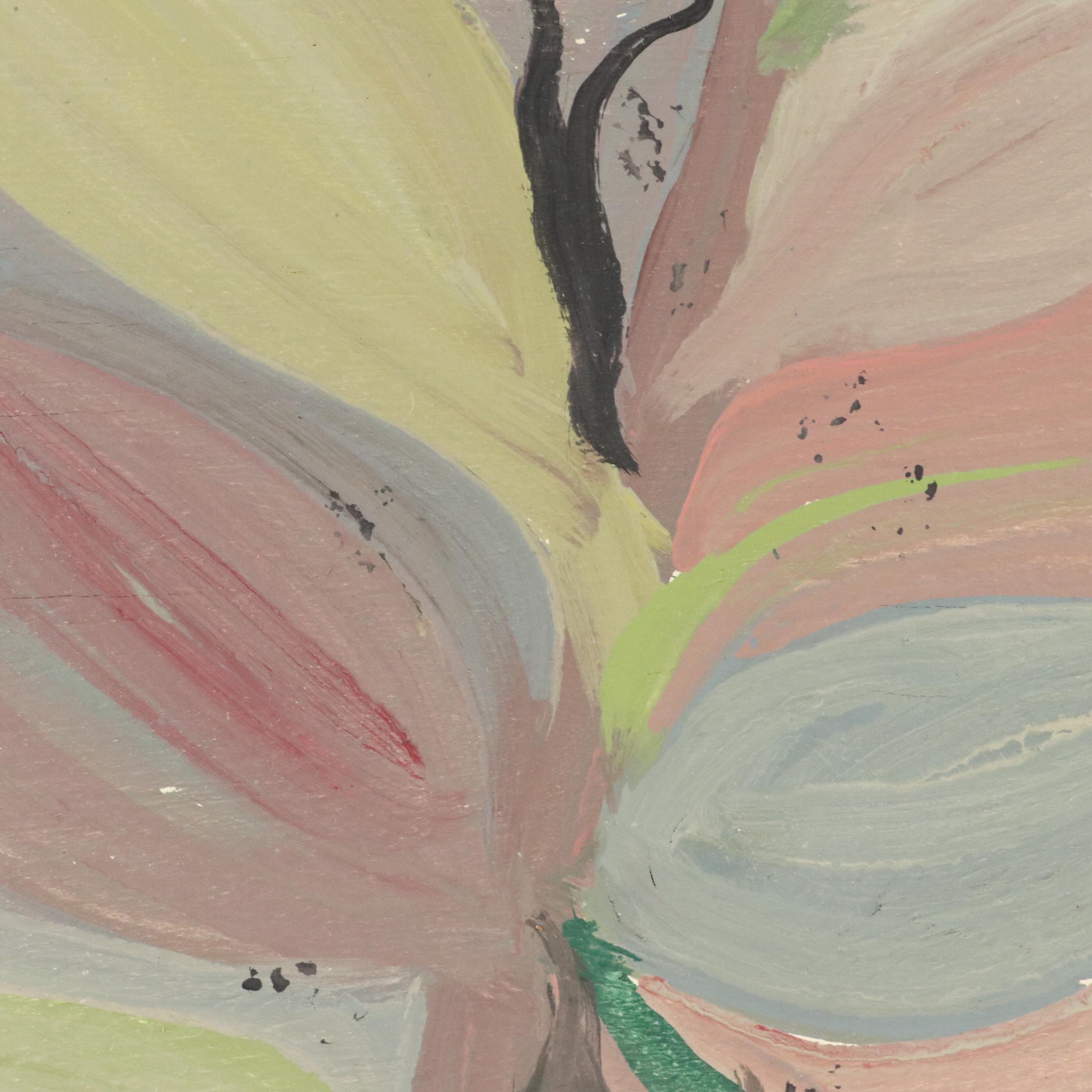 Mose Tolliver Folk Art Painting "Lillies," Circa 1980