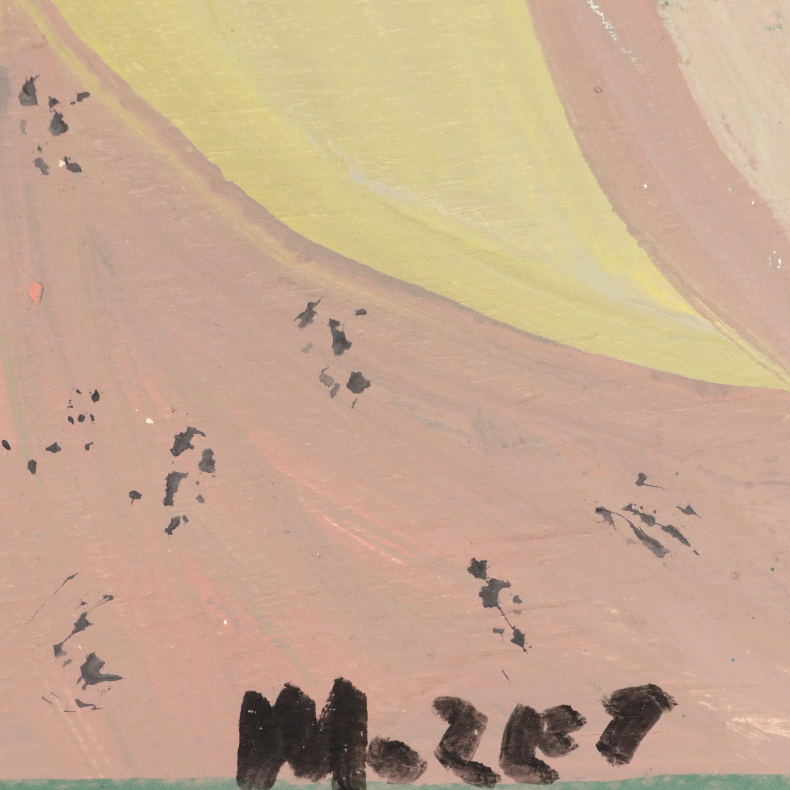 Mose Tolliver Folk Art Painting "Lillies," Circa 1980