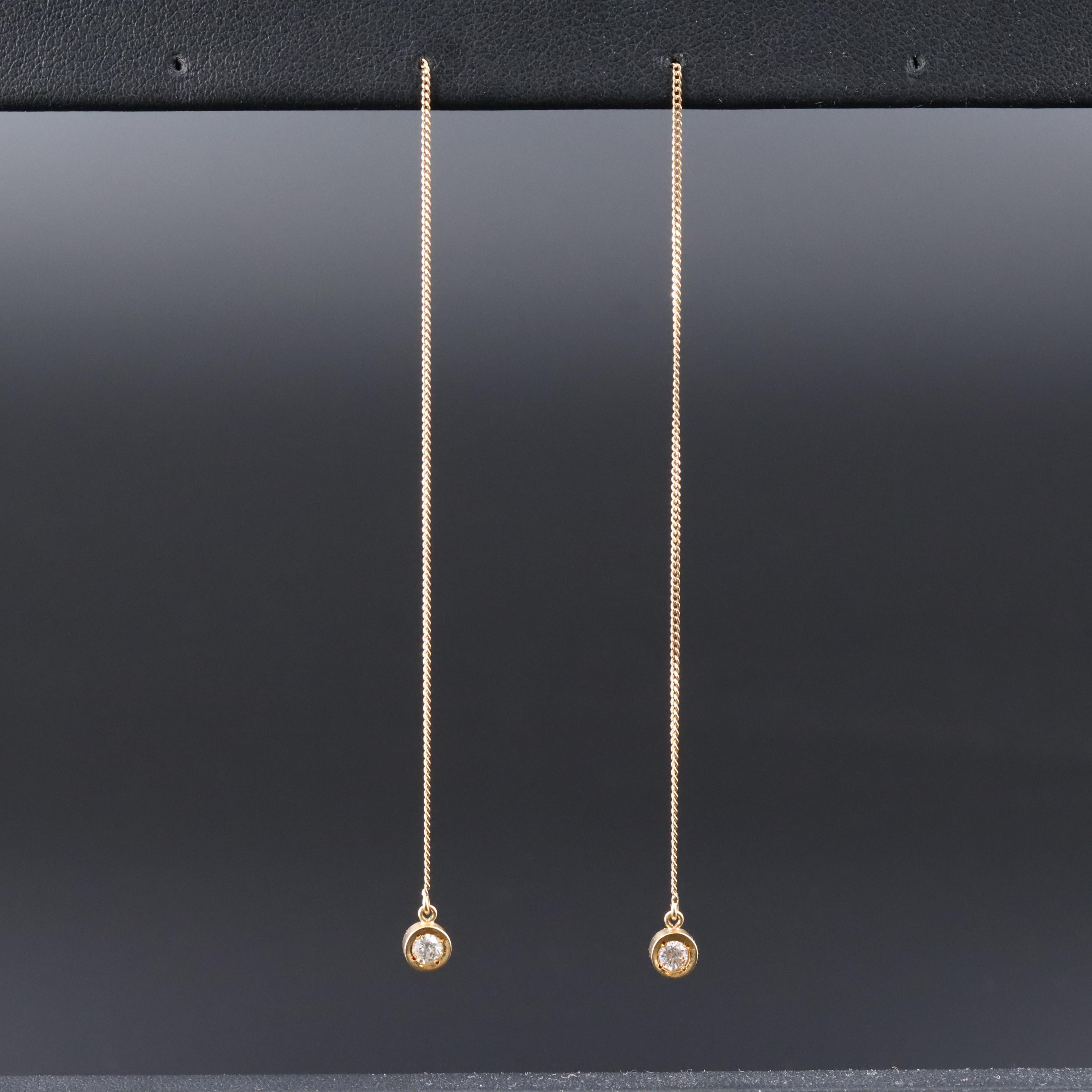 18K 0.20 CTW Diamond Threader Earrings