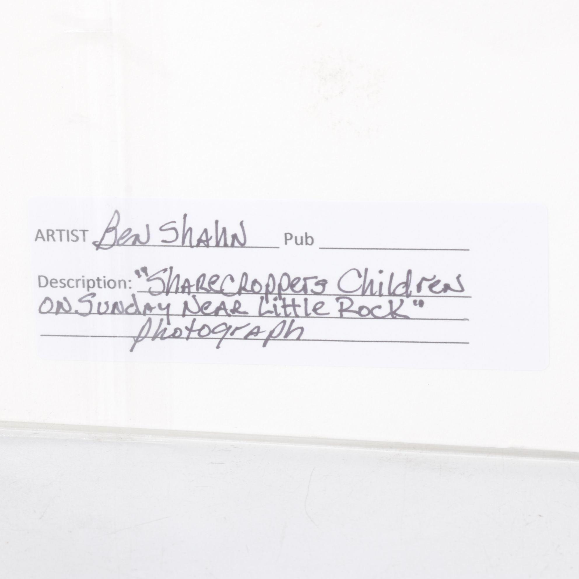 Silver Gelatin Photograph after Ben Shahn "Sharecropper's Children on Sunday"