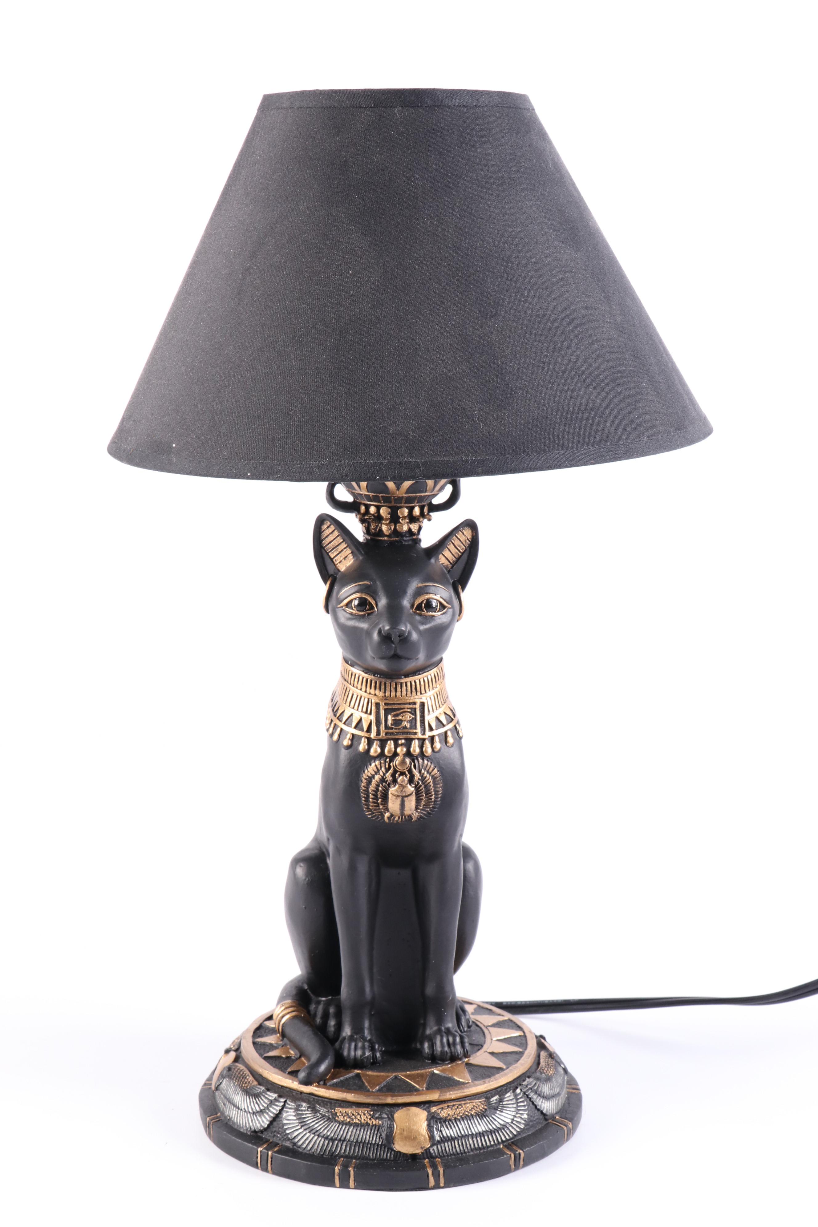 Egyptian Style Baset Resin Table Lamp with Other Mythological Figures