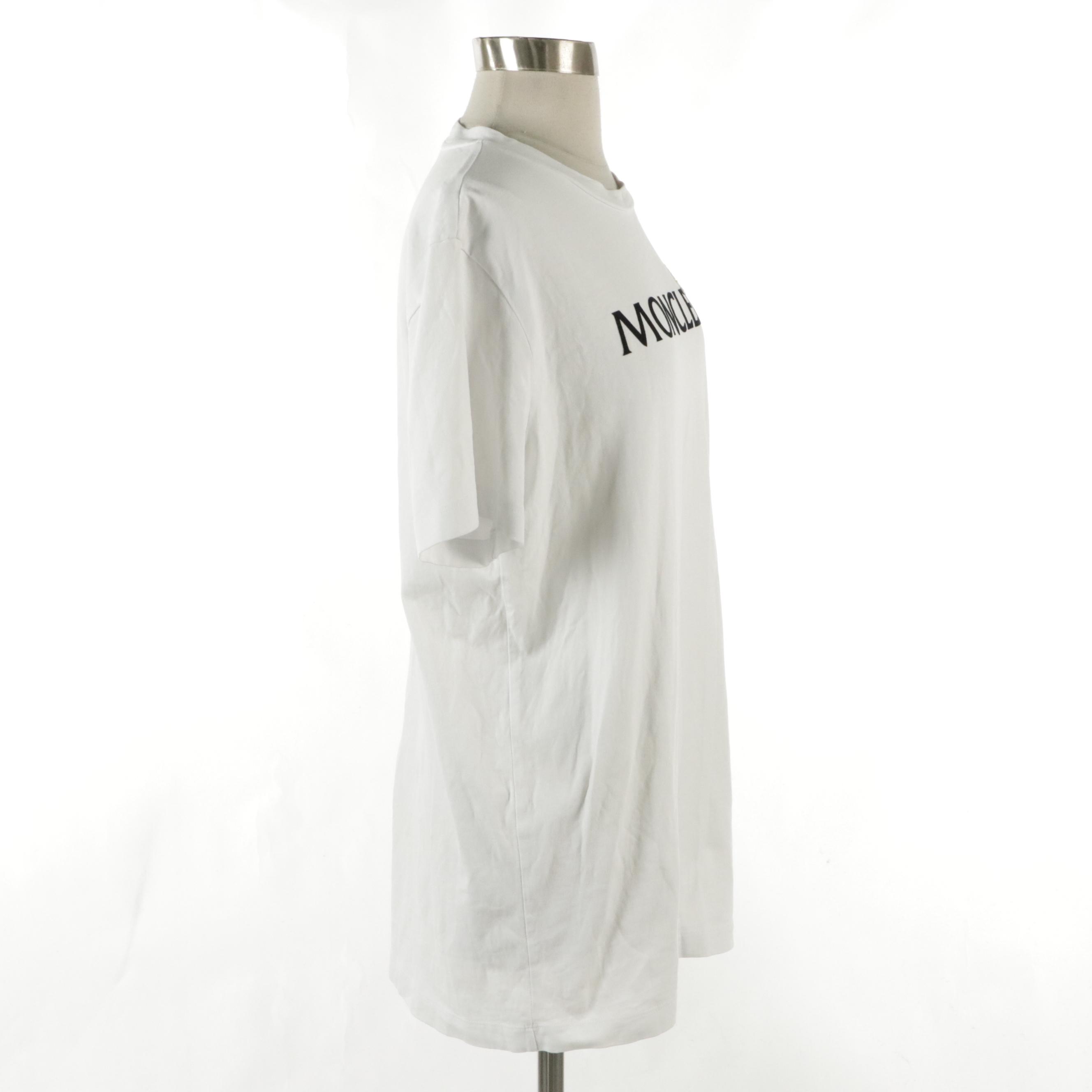 Moncler White Cotton Logo T-Shirt