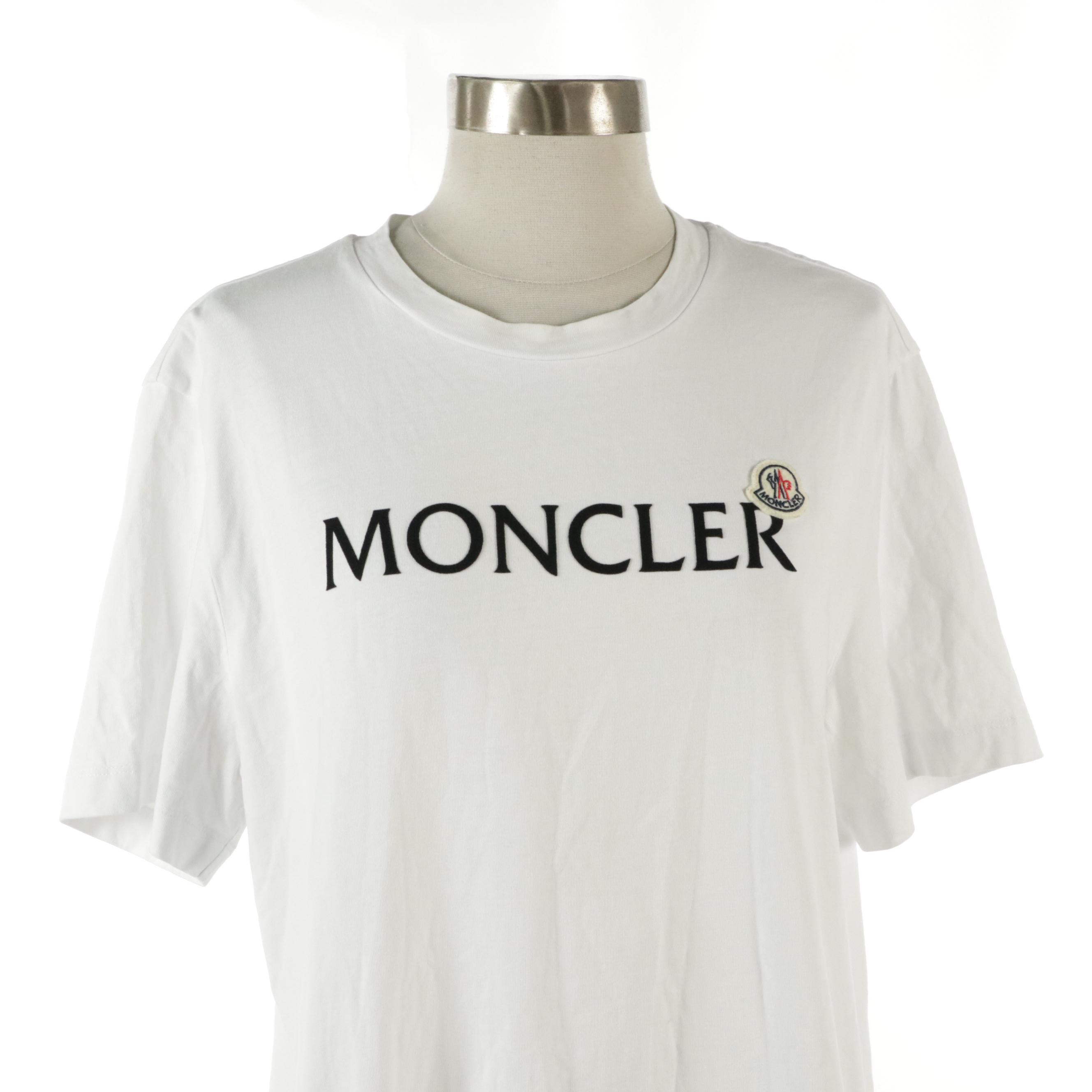 Moncler White Cotton Logo T-Shirt