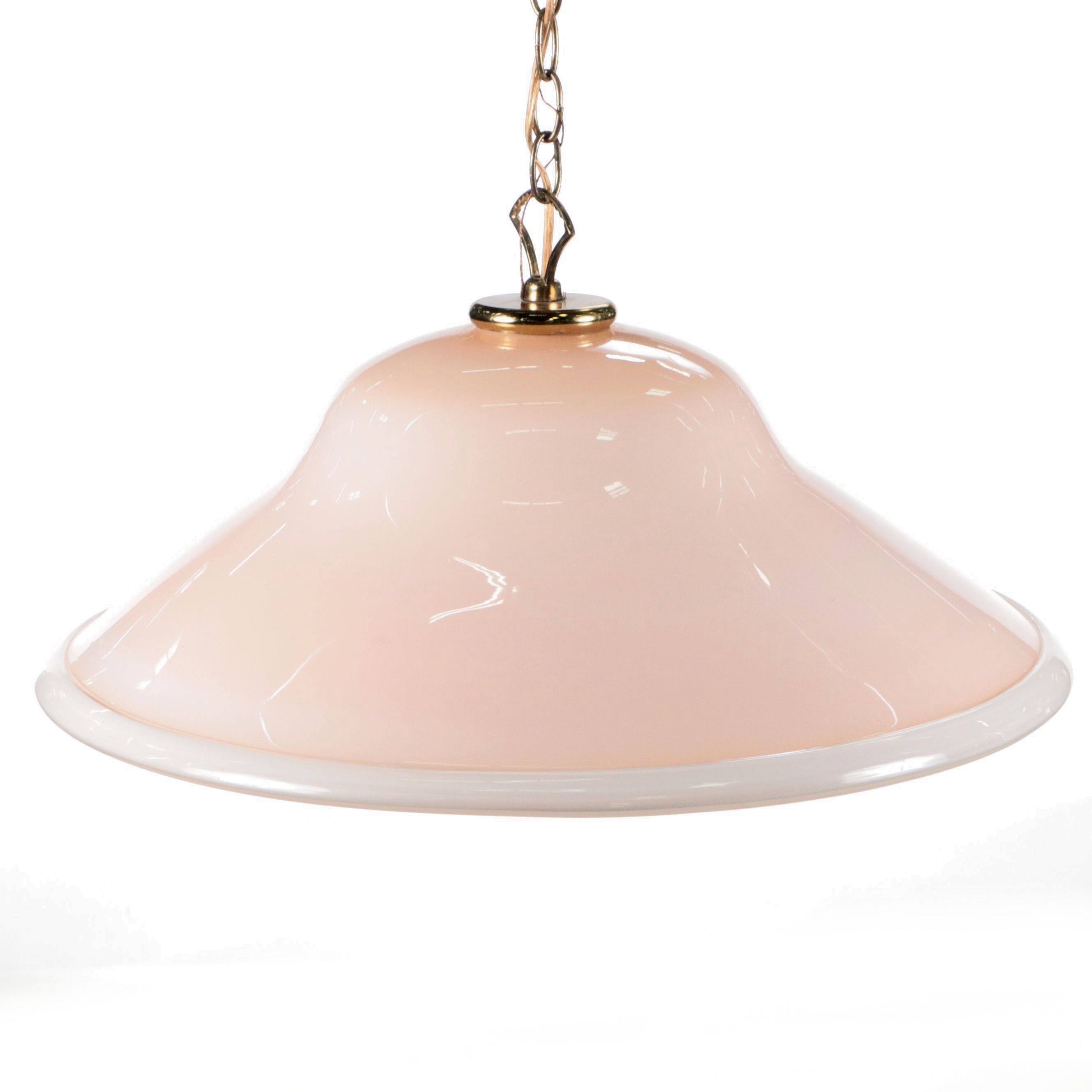 Murano Style Pink Glass Pendant Lamp, Late 20th Century