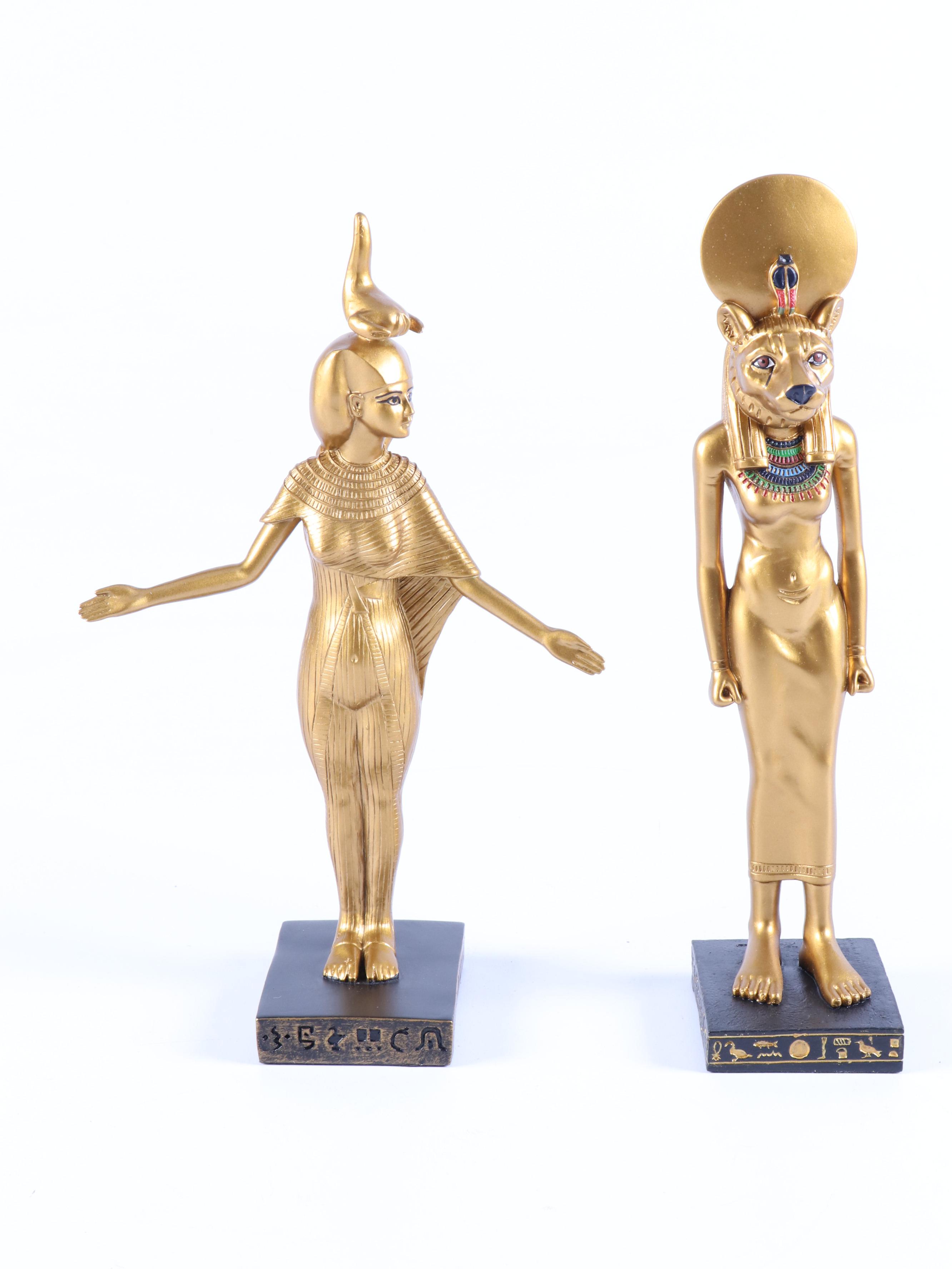 Veronese Design Egyptian Style Resin Wall Plaque and Figures with Lidded Box